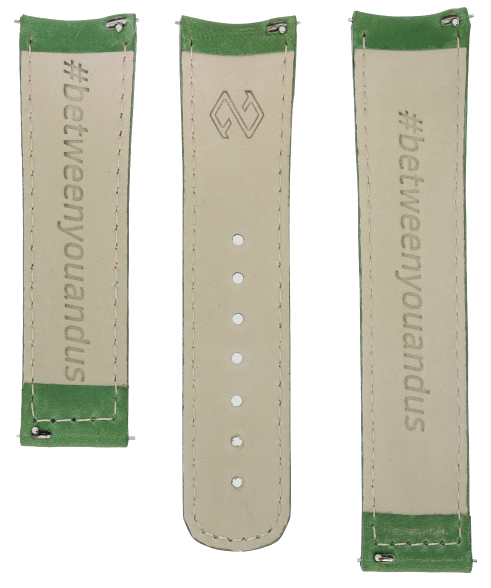 Formex Essence 22mm Green Leather Strap with Deployant Clasp - Premium Watch Band Replacement for Men & Women - Perfect for Dress Watches, Business Attire & Formal Occasions