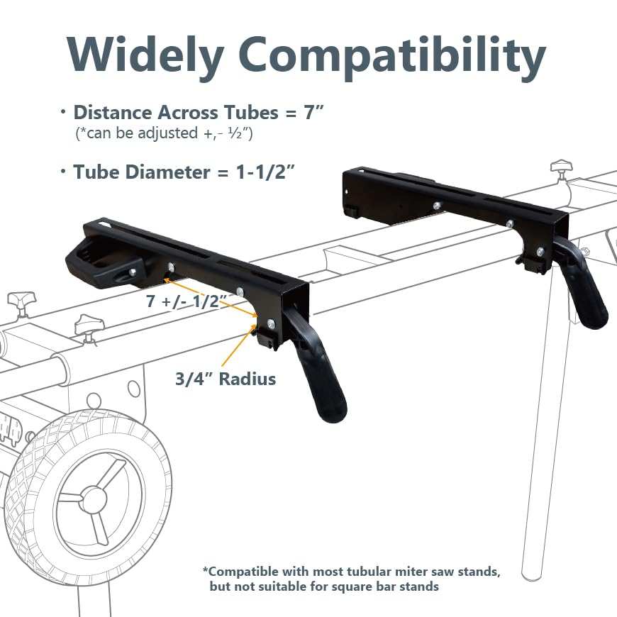 POWERTEC MT4000MBA Miter Saw Brackets (2-Pack) - Fits Ryobi, Craftsman for DIY Projects