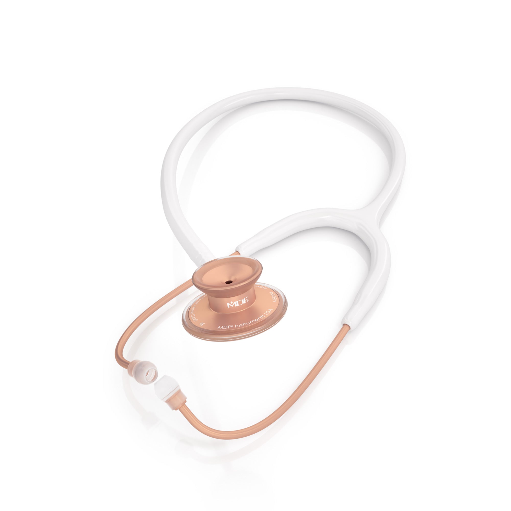 Acoustica® Professional Stethoscope - White & Matte Rose Gold Finish | Ideal for Medical Students, Nurses, and Healthcare Professionals