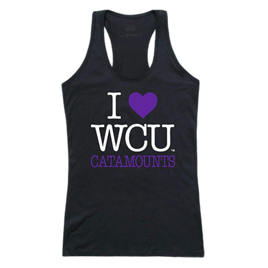 Western Carolina University Catamounts Women's Love Tank Top - Soft Black Cotton Tee for Casual Wear, Gym, and School Spirit