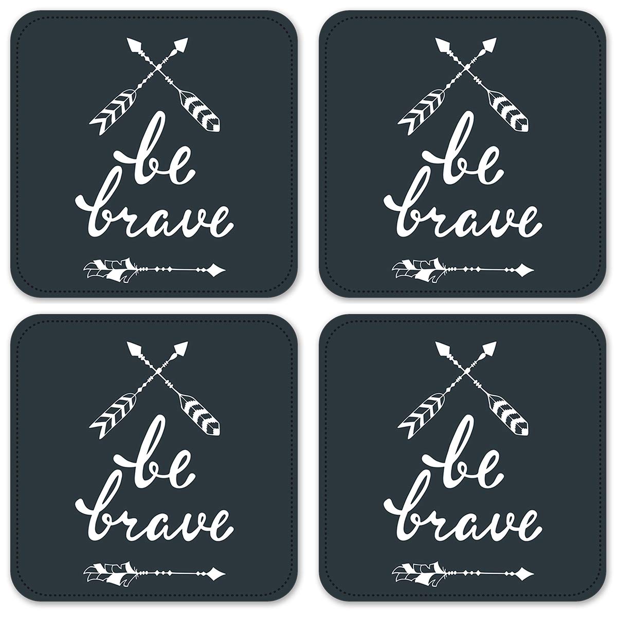 Premium Vinyl Drink Coasters Set of 4 - 