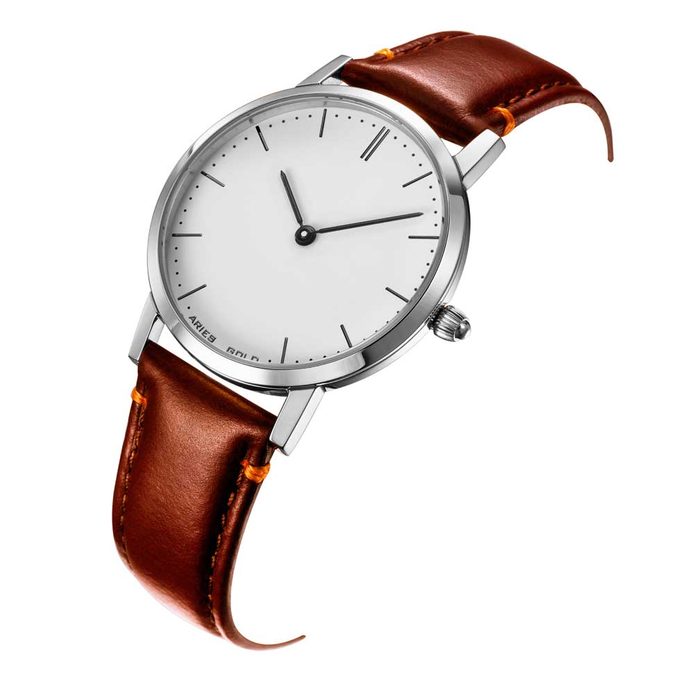 Aries Gold Urban Tango L 1008 S W Brown Leather Strap Women's Watch - Elegant Fashion Timepiece for Office, Party & Everyday Wear