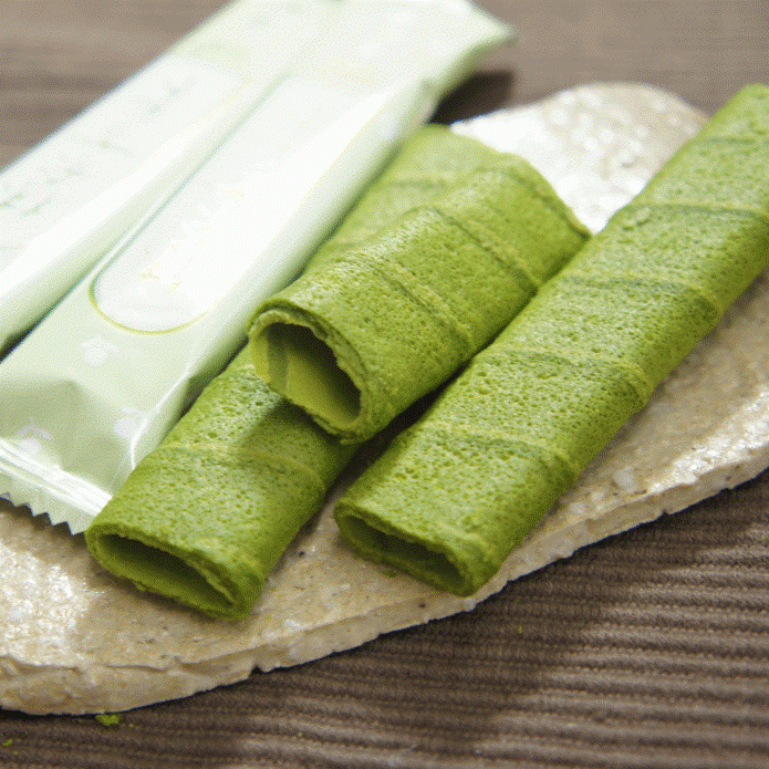 Marukyu Koyamaen Crispy Uji Matcha Crepe Cookie Sticks 16 Count - Authentic Japanese Green Tea Snacks for Tea Time, Office Treats & Gift Giving
