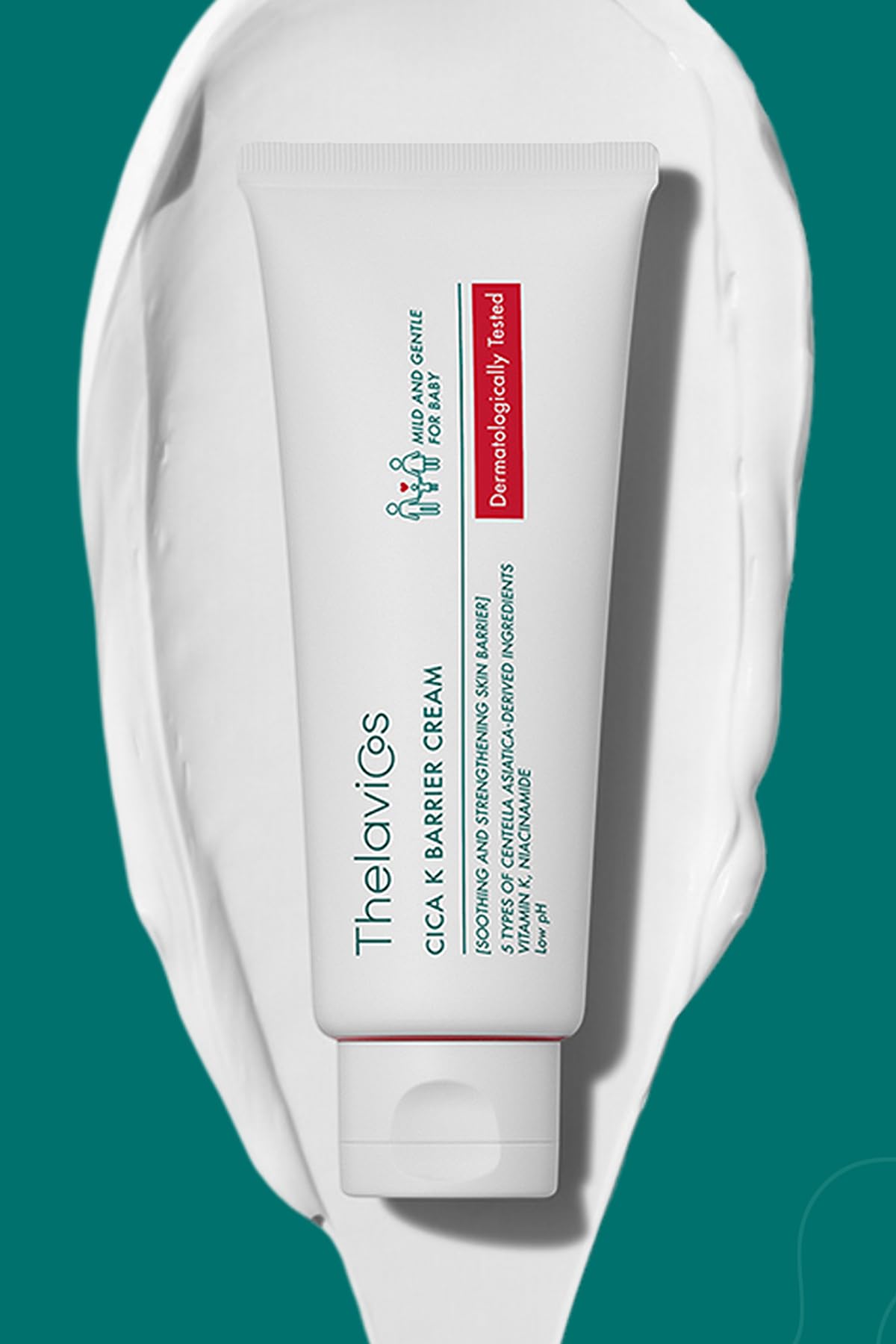 Cica K Barrier Cream - Daily Repair Moisturizer for Face, Body & Hands - Redness Relief & Soothing Cream for Irritated Skin - Low pH Formula Locks Moisture in Dry, Cracked Skin - 3.4 fl oz - Perfect for Post-Procedure Care & Sensitive Skin Relief