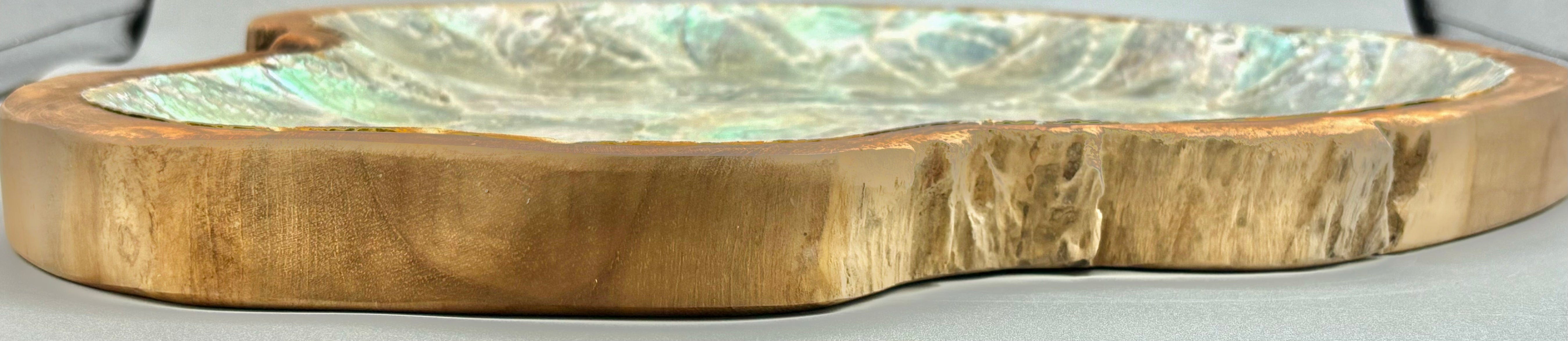 Handcrafted Australian Wood and Shell Serving Dish - Perfect for Charcuterie, Appetizers, and Home Decor