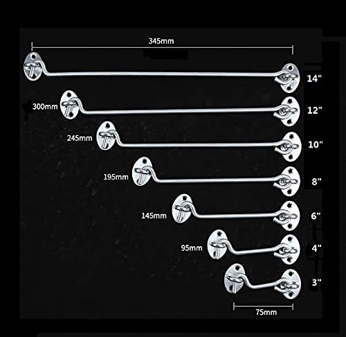 100 Packs 4 Inch SUS 304 Stainless Steel Barn Door Latch - Solid Hook & Eye Latch with Mounting Screws for Sliding Doors, Sheds, Gates & Cabinets - Rustproof Heavy Duty Hardware for Indoor & Outdoor Use