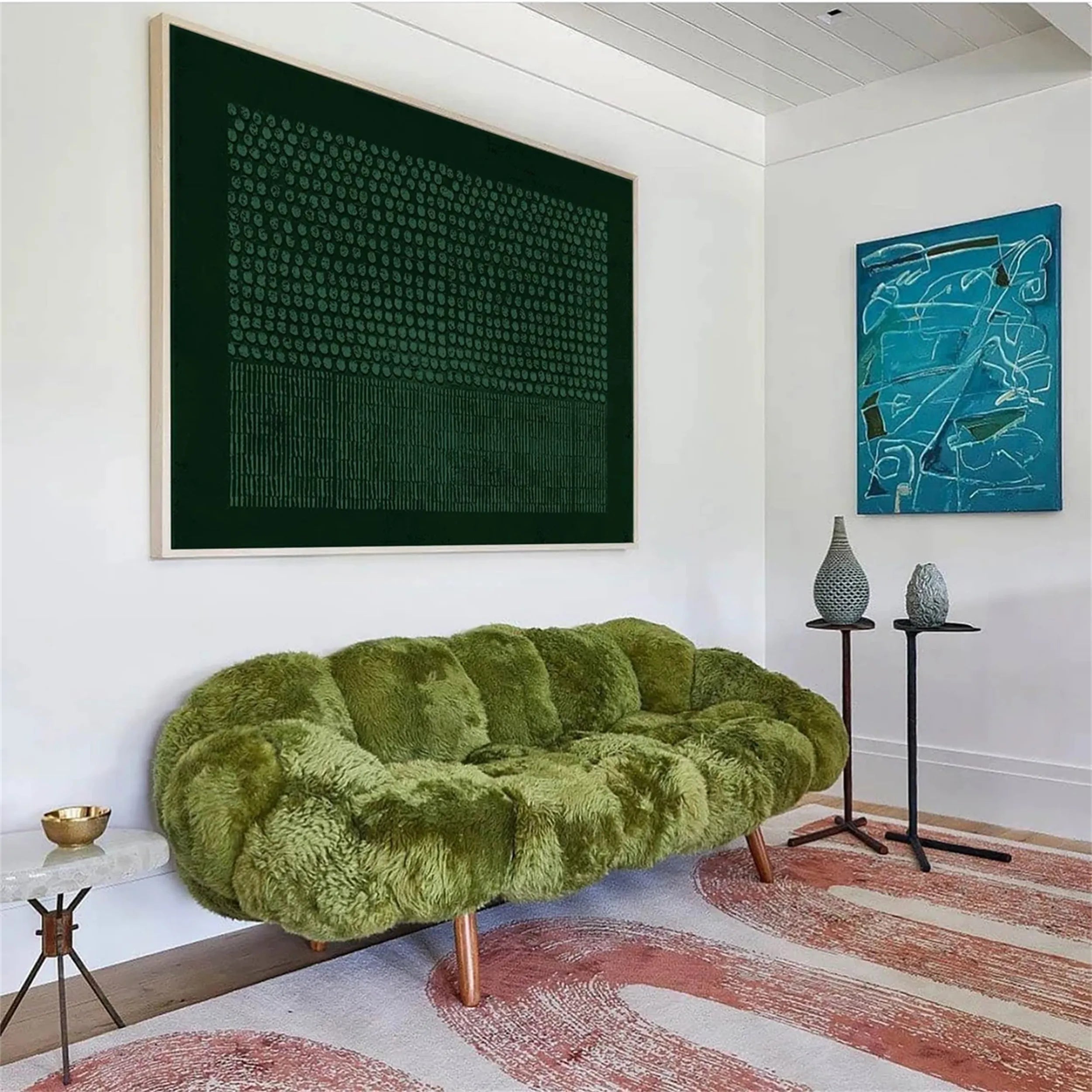 Blue & Green Abstract Art Print #BG024 - Modern Wall Decor for Living Room, Bedroom & Office