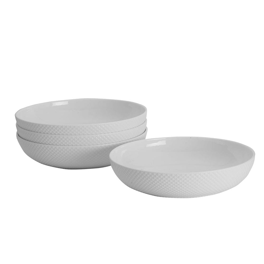Stanton 4-Piece Pasta Bowl Set - Ceramic Dinner Bowls for Spaghetti, Salad & Soup - Perfect for Family Meals, Entertaining & Italian Cuisine