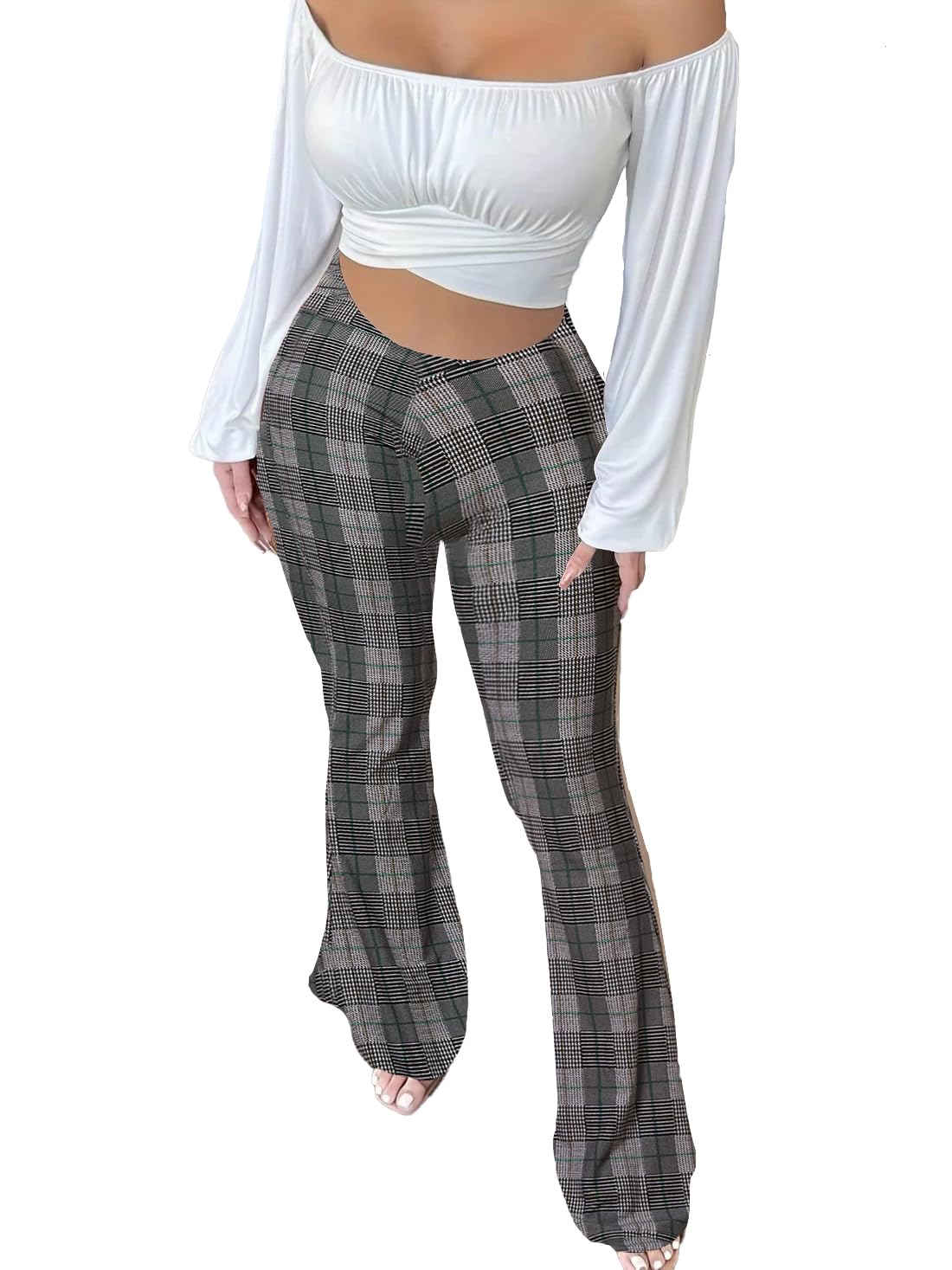 High Waist Bell Bottom Pants - Boho Flare Leggings in Buttery Soft Fabric for Women | 70s Vintage Style Hippie Pants for Music Festivals & Casual Outfits
