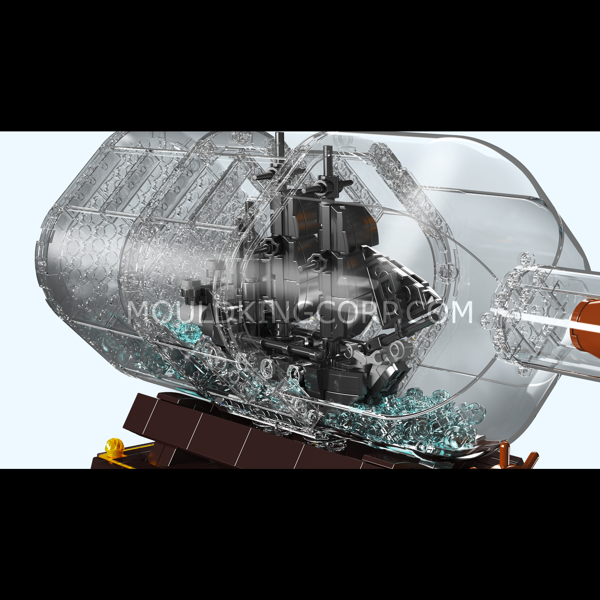 Mould King 10070S 822-Piece Ship in a Bottle Model Building Kit | DIY Nautical Decor | Perfect for Home Display, Office Decor & Gift for Adults & Teens
