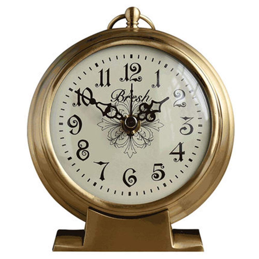 Vintage Wooden Mantel Clock - Silent Non-Ticking Retro Table Clock for Fireplace, Living Room, Bedroom & Office Decor - Minimalist Home Wall Clock (Brown, 14.3x12x4.3cm) - Perfect for Cozy Home Ambiance, Gift Giving & Farmhouse Style Decor