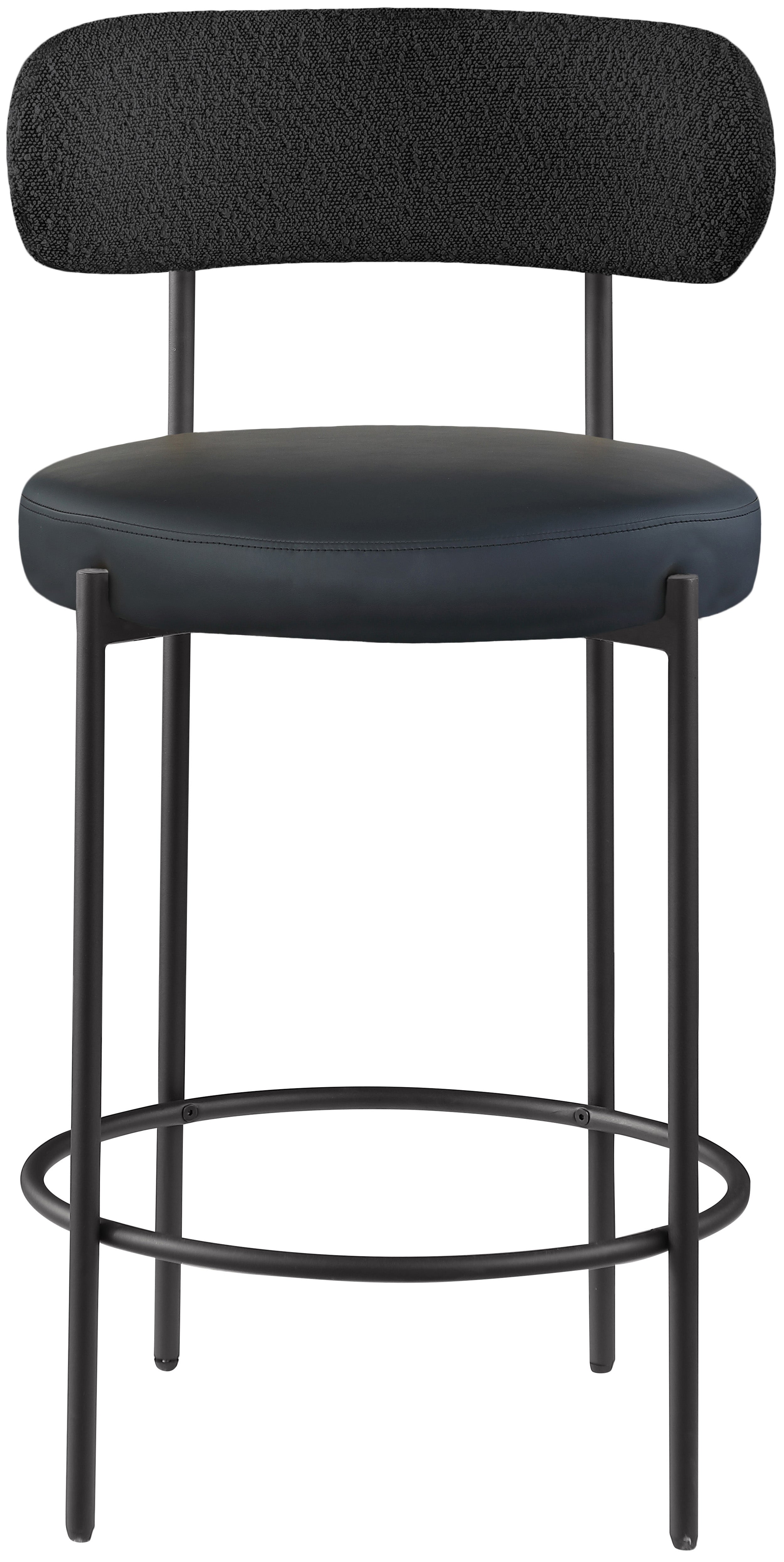 Vegan Leather Seat Stool - Modern PU Leather Footrest Ottoman with Non-Slip Bottom, Perfect for Living Room, Bedroom, Office & Nursery - Lightweight & Space-Saving Stool for Extra Seating or Footrest