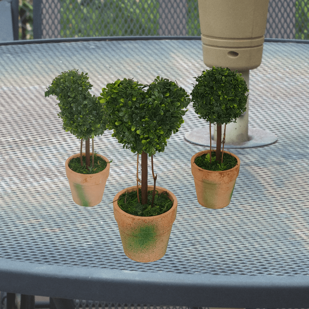 Artificial Topiary Plants Pack - Realistic Boxwood Hedge Ball & Spiral Trees for Home & Garden Decor - Perfect for Indoor, Outdoor, Wedding & Office Decorations