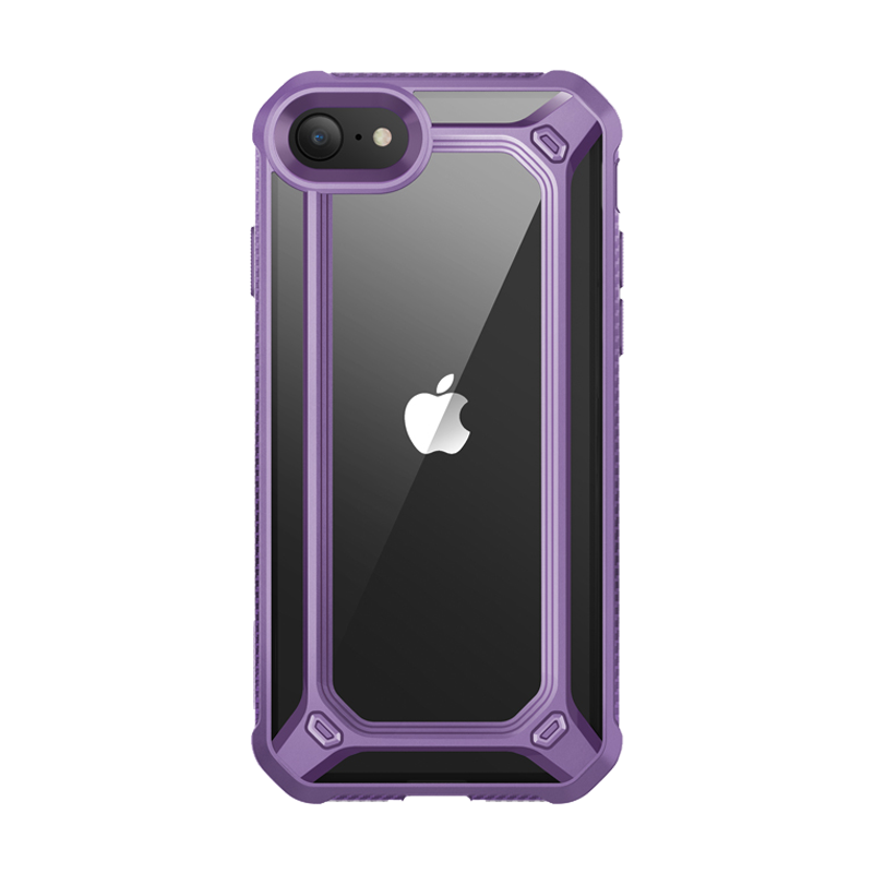iPhone SE Case - Unicorn Beetle Exo Clear Protective Cover in Purple | Shockproof, Slim & Durable Phone Case for Everyday Use & Outdoor Activities
