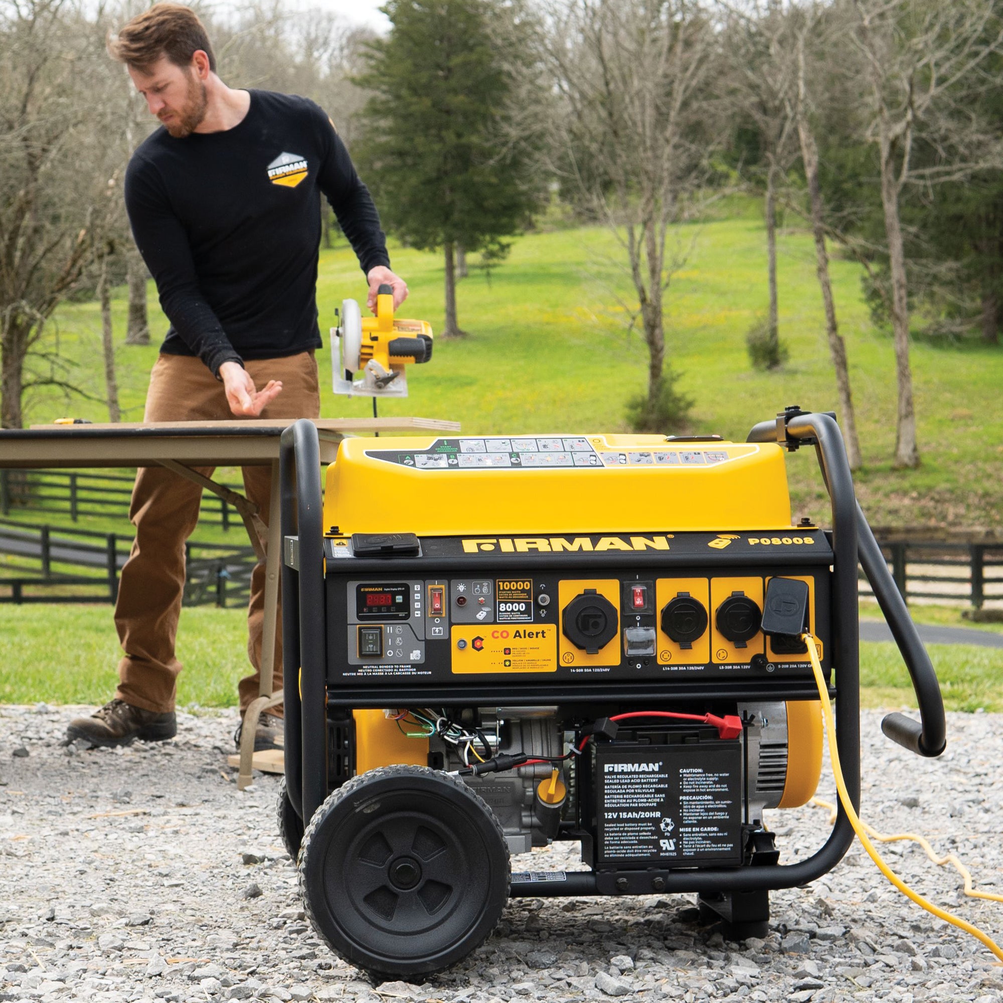 10000W Portable Gas Generator with Remote Start & CO Alert - 120/240V Dual Voltage for Home Backup & Outdoor Power - Perfect for Camping, Emergencies, and Job Sites