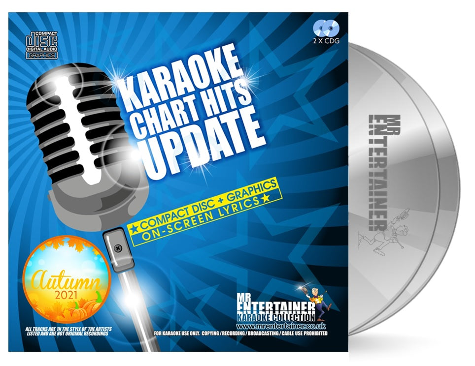 Mr Entertainer Karaoke Chart Hits Update Autumn 2021 - Latest Popular Songs for Home Parties & Entertainment