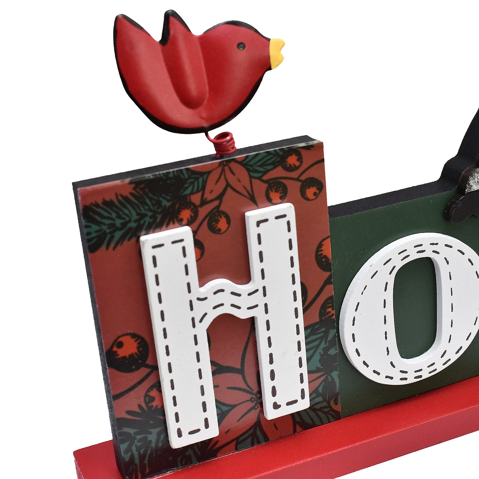 YK Decor Christmas Wood Sign - HOHOHO & SNOW Freestanding Holiday Decor with Santa & Snowman - Perfect for Fireplace Mantel, Entryway, or Christmas Table Centerpiece - Rustic Home Holiday Decoration