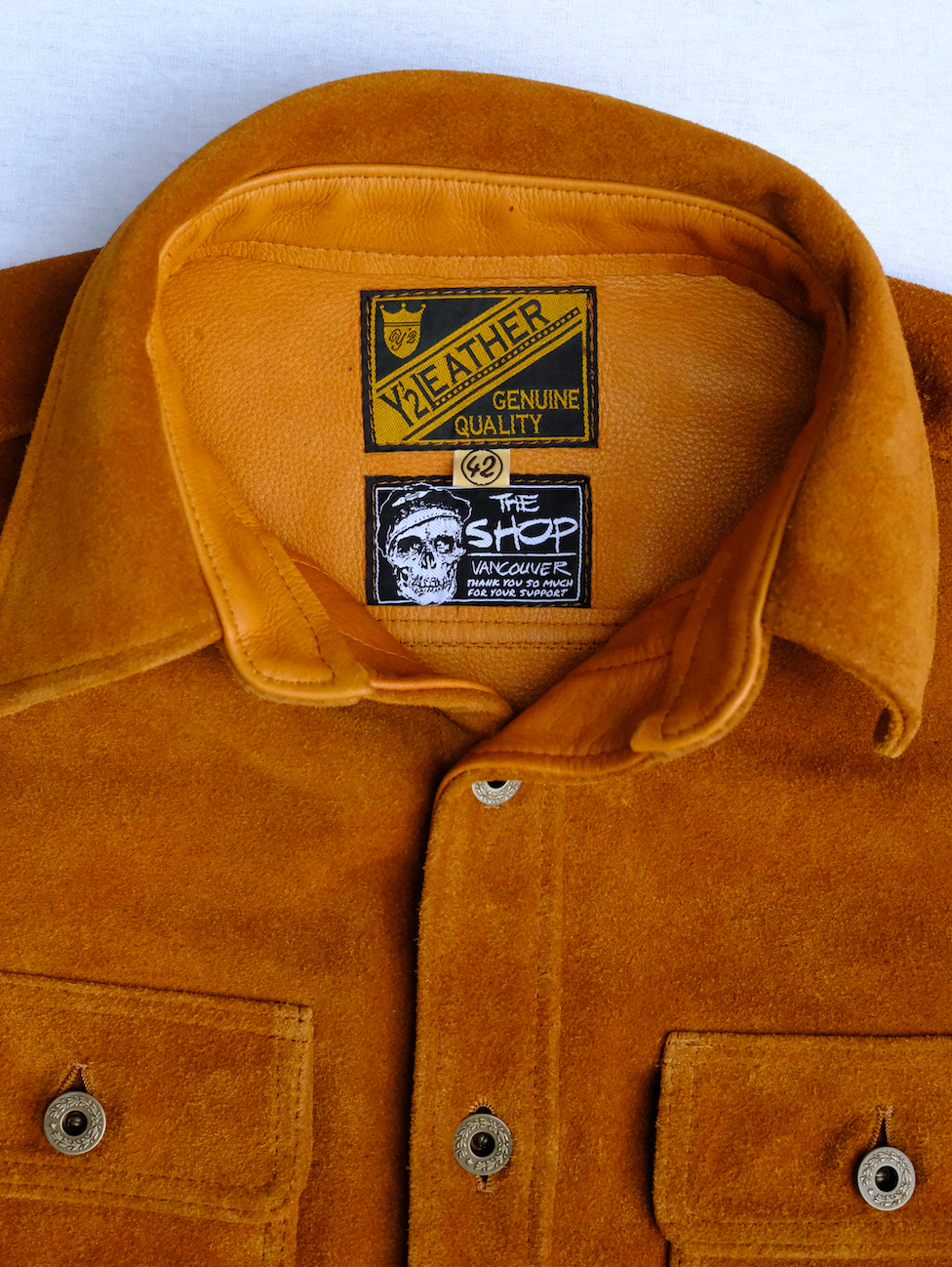 The Shop Vancouver Chore Shirt - Premium Steer Rough Out Camel Workwear for Men | Durable Shirt for Outdoor Work, Hiking & Casual Wear
