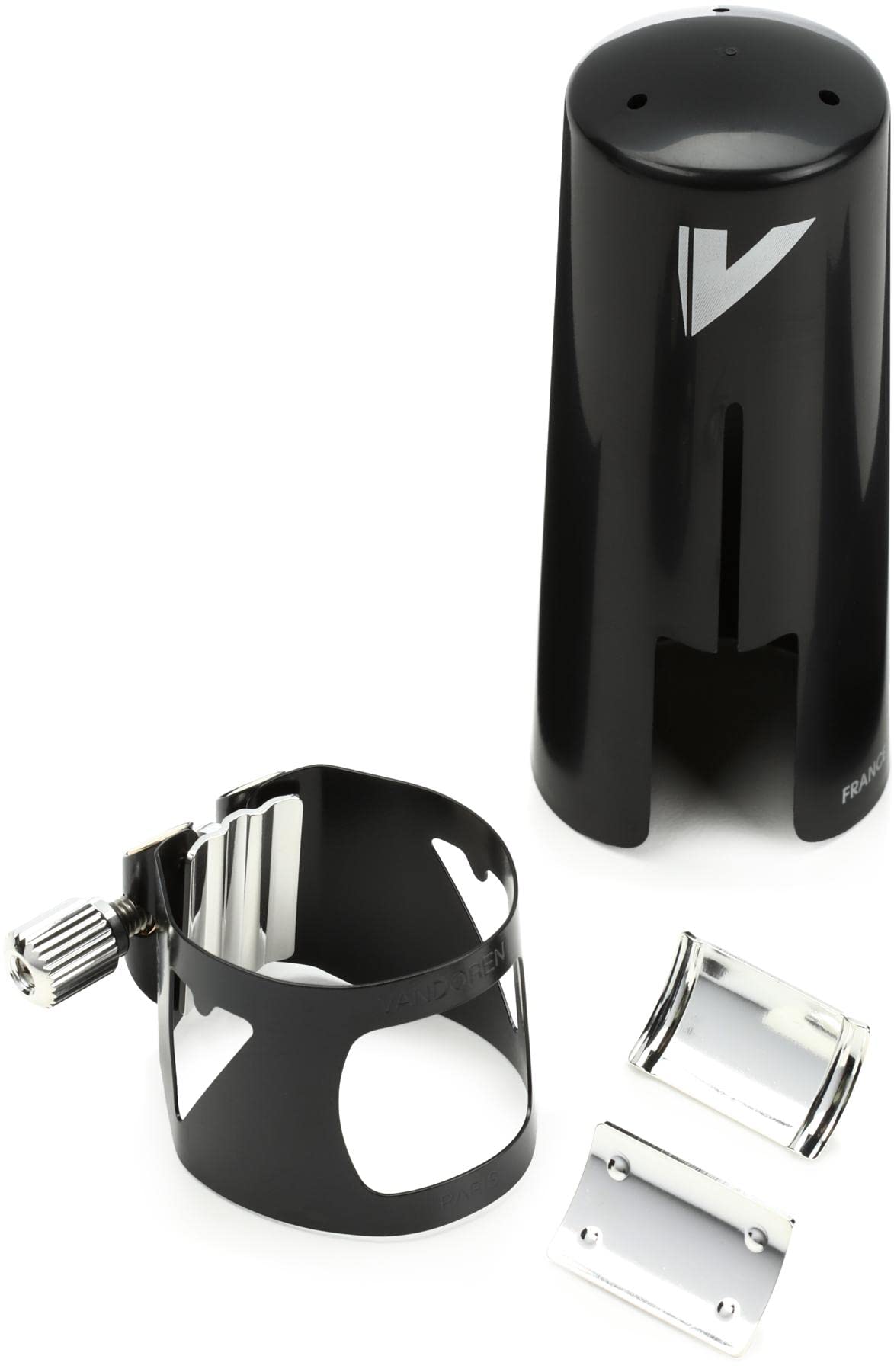 Vandoren Optimum Bass Clarinet Ligature with Plastic Cap - Black Finish for Professional Musicians & Students - Perfect for Jazz, Classical & Ensemble Performances
