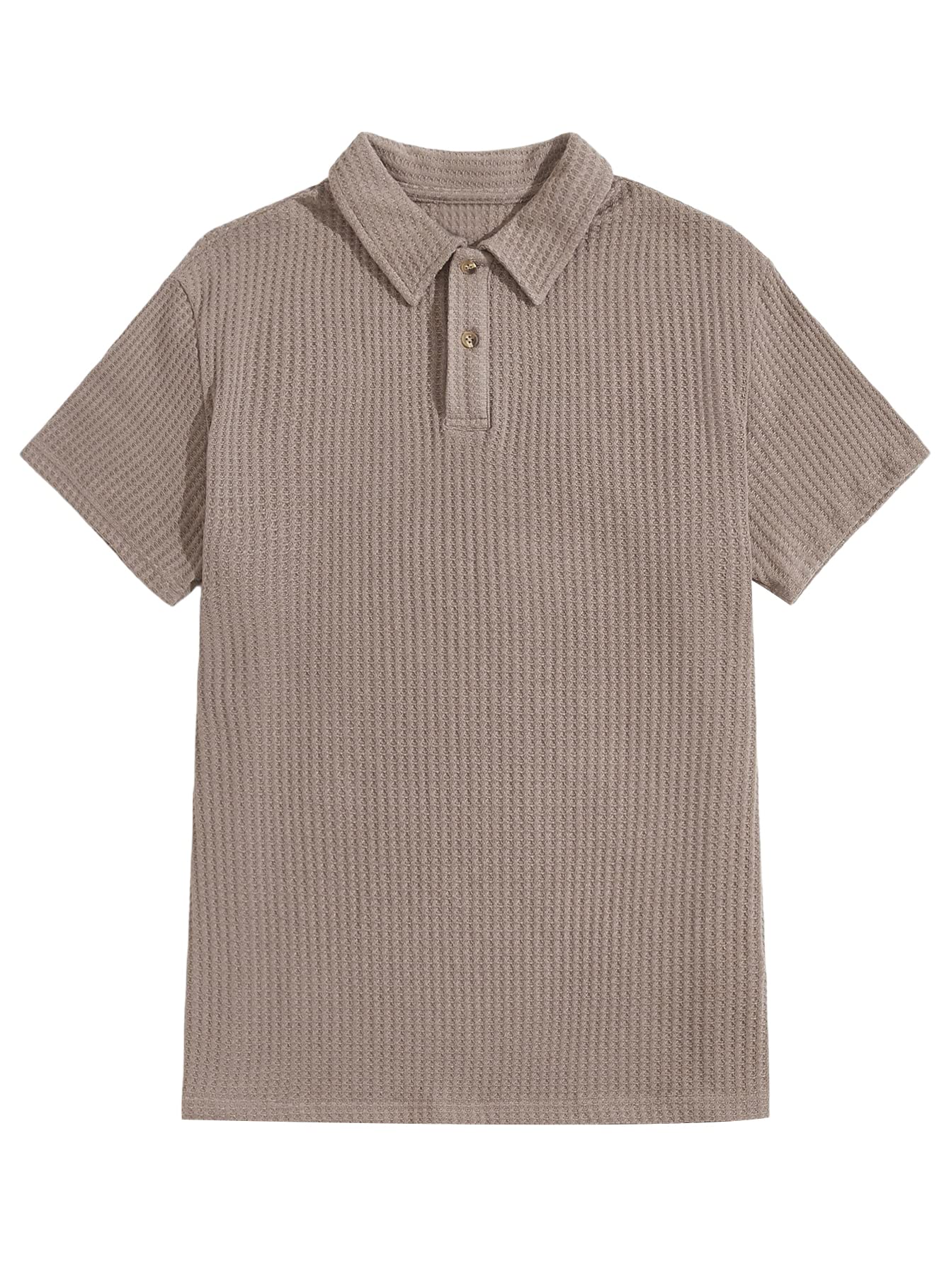 SOLY HUX Men's Casual Waffle Knit Short Sleeve Polo Shirt - Breathable & Comfortable Summer Top for Golf, Work, and Outdoor Activities