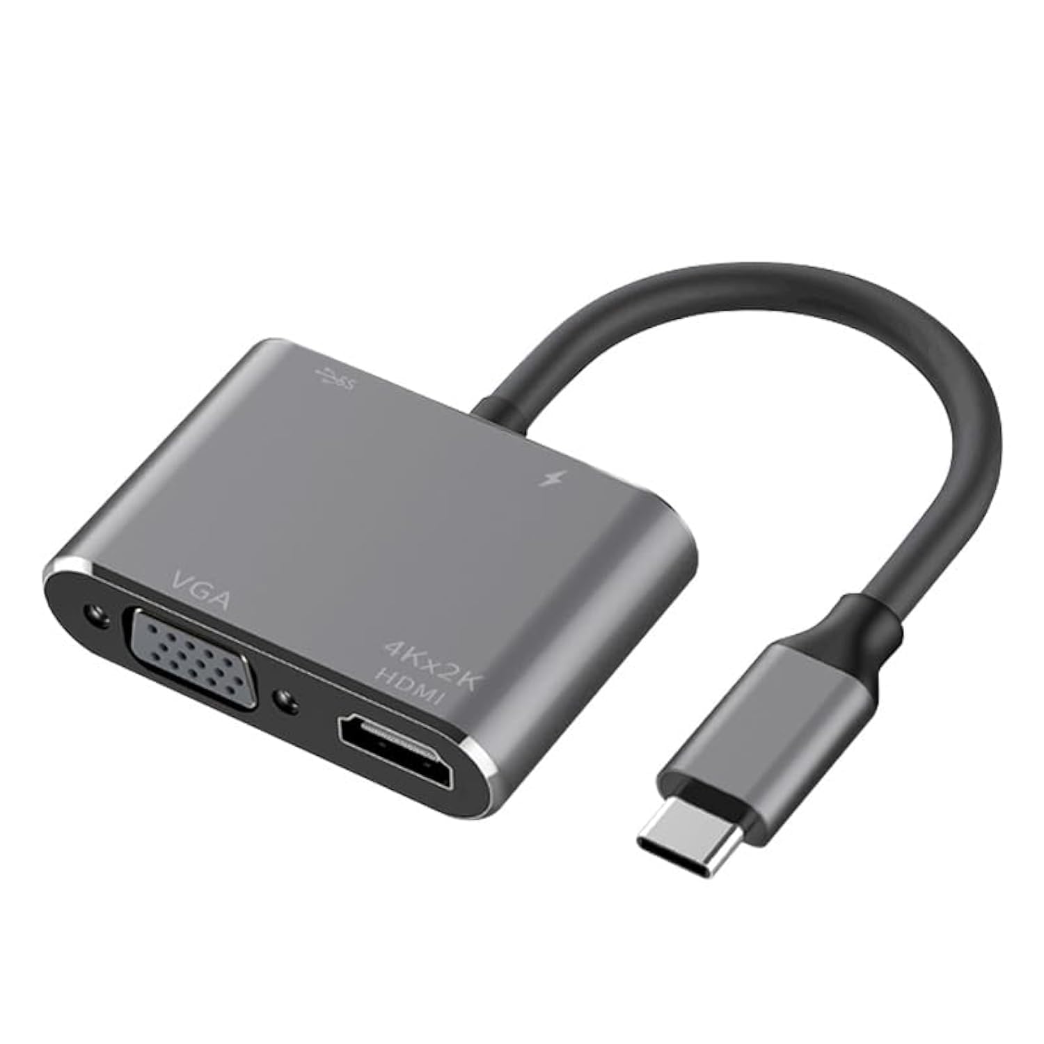 Xingdianfu USB C to HDMI VGA Adapter with 4K Support, USB 3.0 Hub, Power Delivery PD Charging - Compatible with MacBook Pro/Air, Dell XPS, HP, Lenovo (Ideal for Home Office, Presentations, and Multi-Monitor Setup)