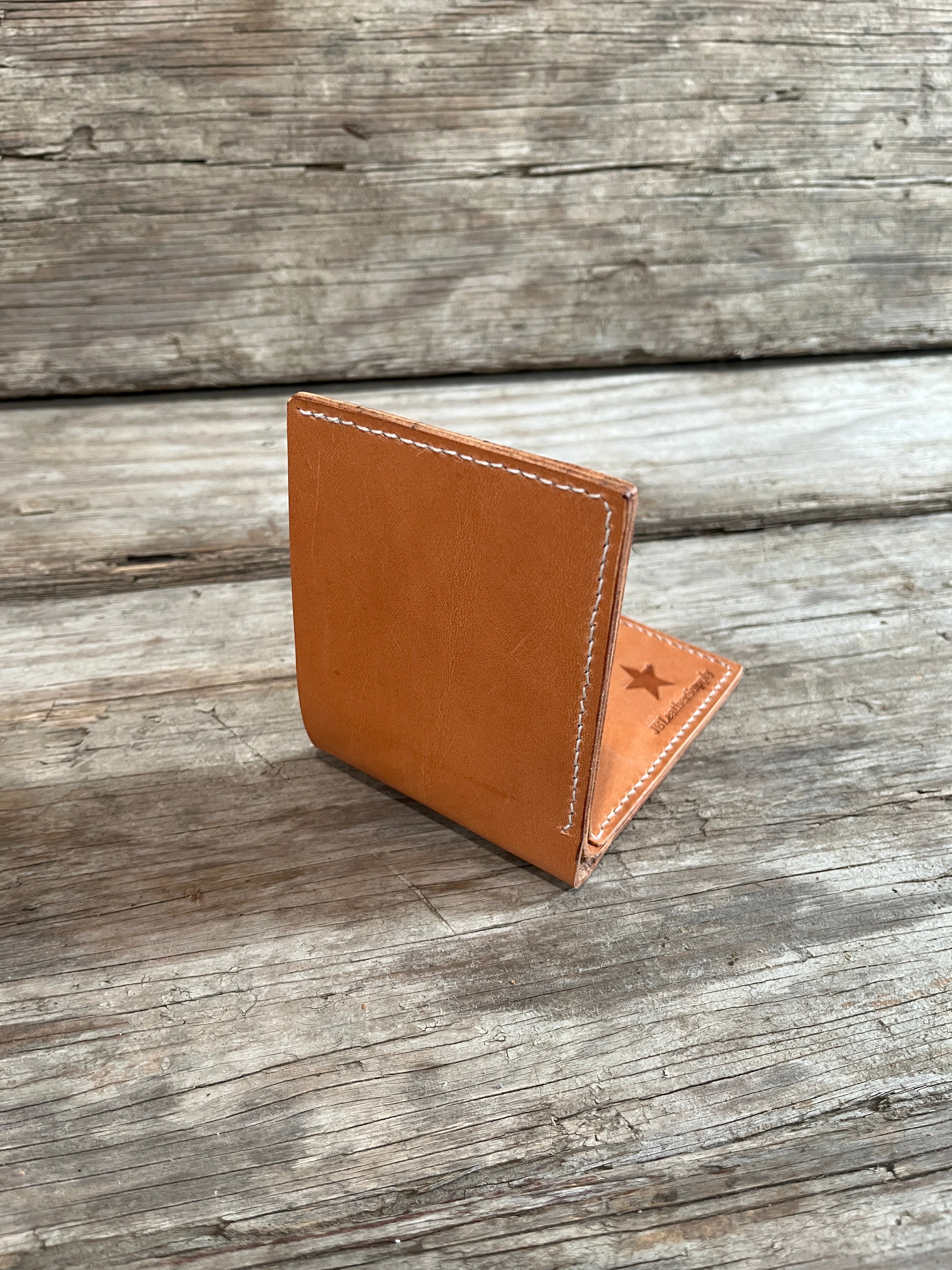 Handmade Genuine Leather Bifold Wallet - Natural Vegetable Tanned - Slim Minimalist RFID Blocking Wallet for Men - Perfect for Everyday Carry, Business & Travel