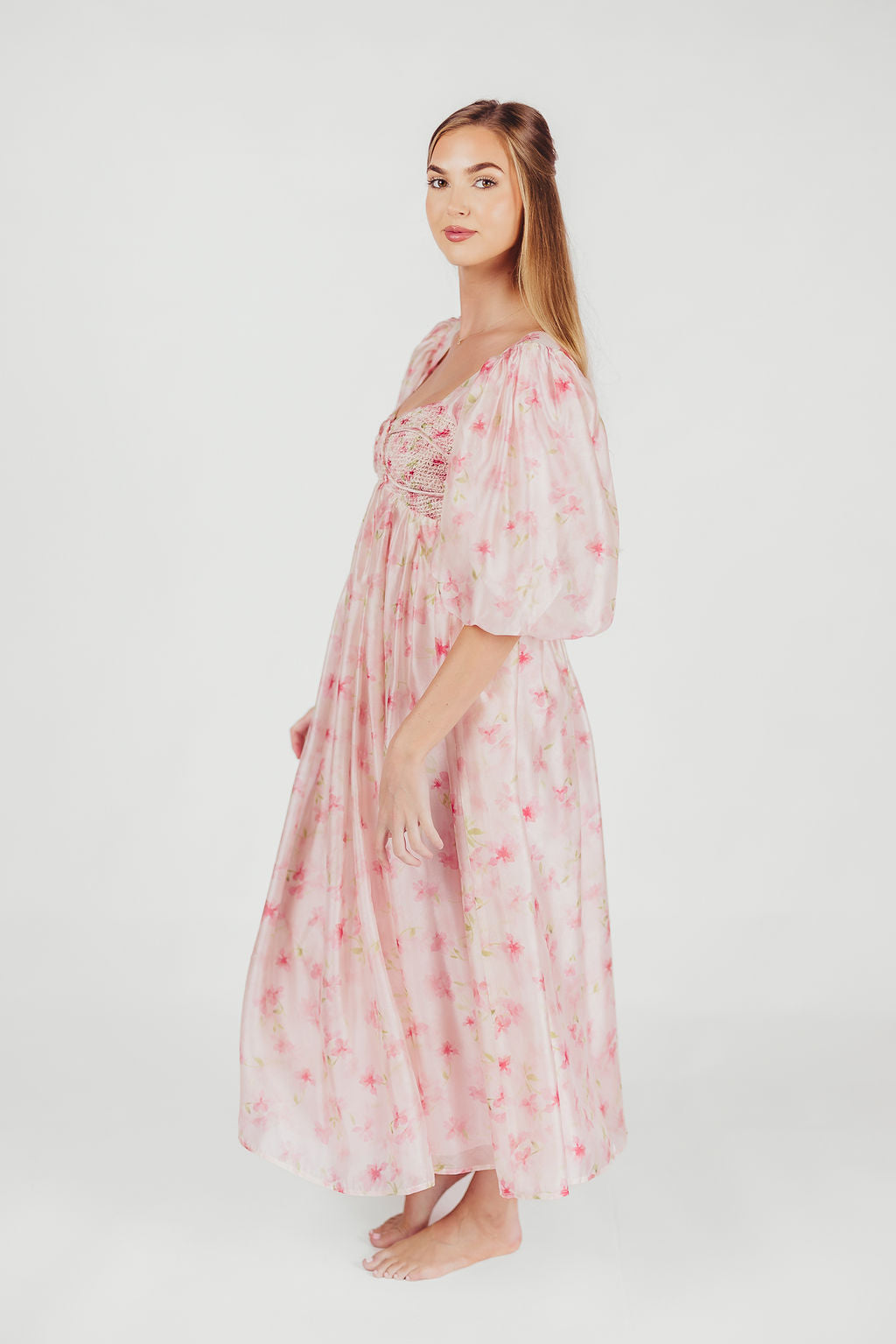 Harlow Maxi Dress in Pink - Bump Friendly Maternity Dress & Inclusive Sizing (S-3XL) for Pregnancy, Nursing, and Special Occasions