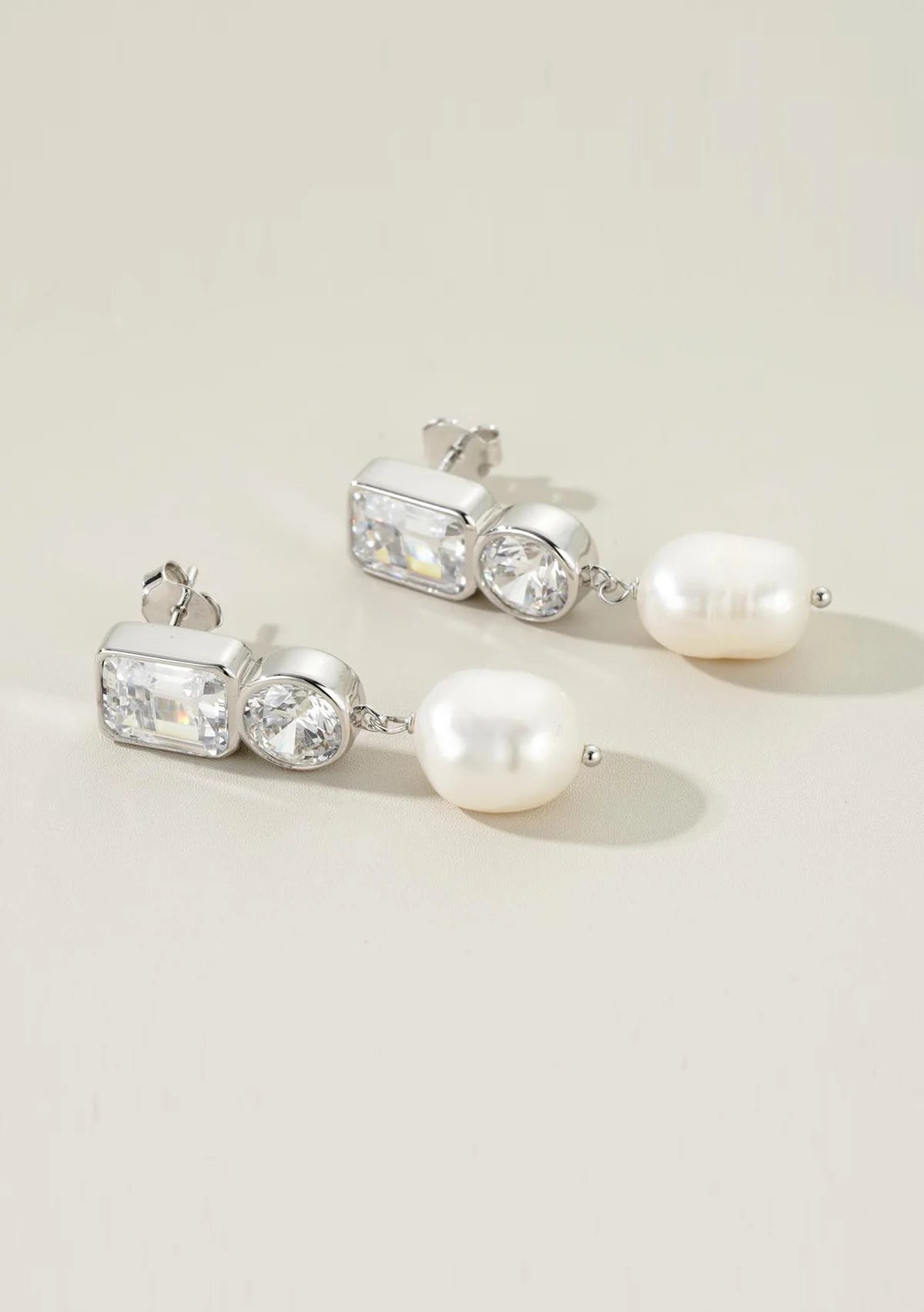 Lola Knight Millie Crystal & Pearl Bridal Drop Earrings - Sterling Silver Elegant Wedding Jewelry for Brides, Bridesmaids & Formal Occasions