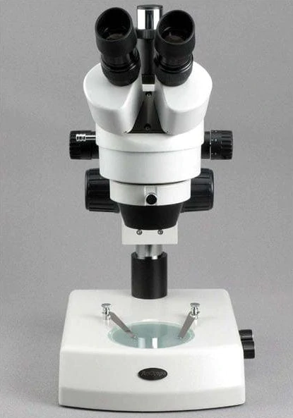 Amscope SM 2T 7X-45X Trinocular Stereo Zoom Microscope with Dual Halogen Lights - Professional Lab & Jewelry Inspection Microscope for Gemologists, Hobbyists & Researchers