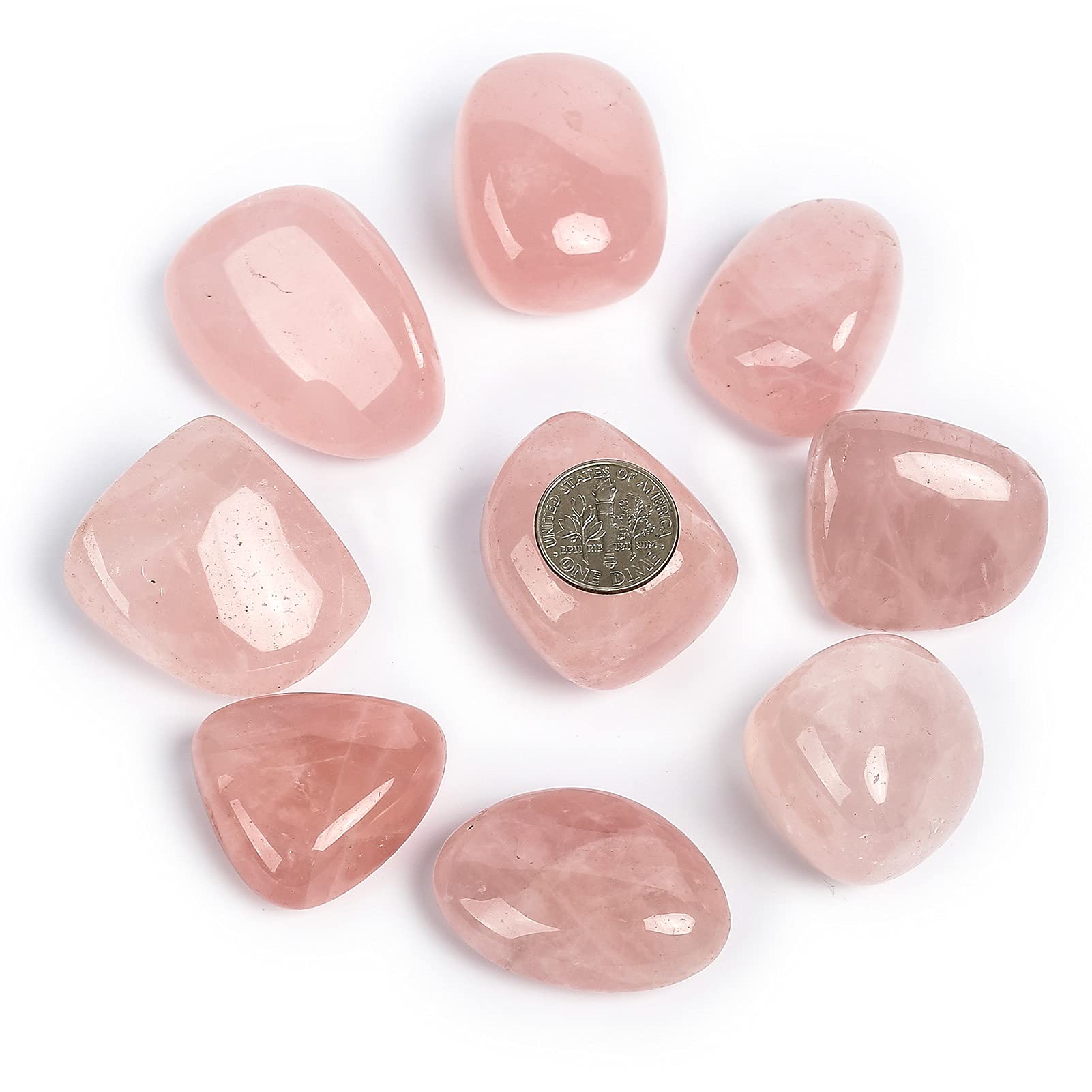 ZenQ 1/2 lb Tumbled Rose Quartz Stones - Natural Healing Crystals from Brazil for Wicca, Reiki, Energy Work, Chakra Balancing & Meditation | Perfect for Home Decor, Jewelry Making & Spiritual Gifts