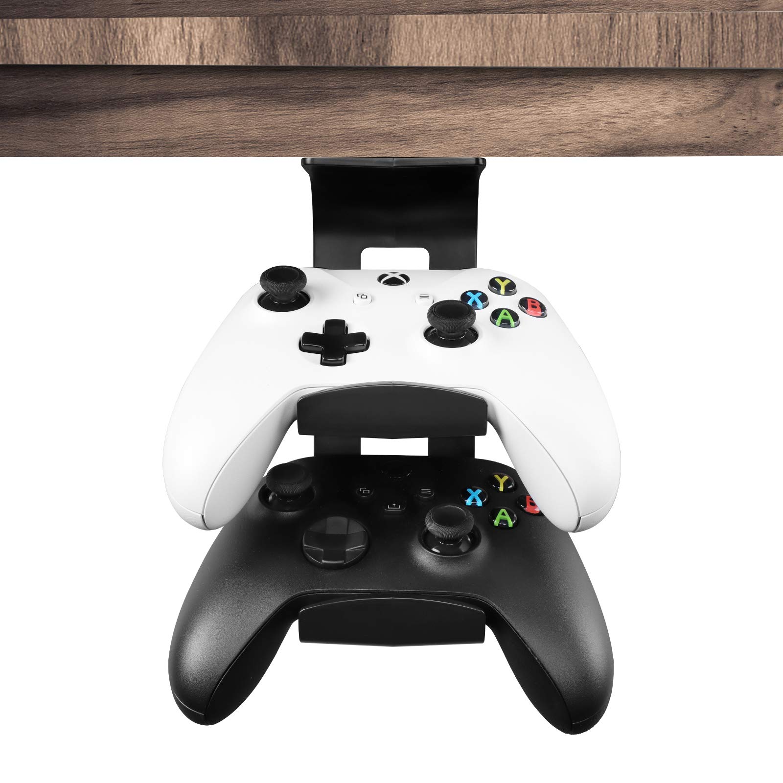 Universal Game Controller Holder - Under Desk Dual Gamepad Mount for Xbox One, Series X, PS5, PS4, PS3 & Nintendo Switch - Perfect for Gaming Setup & Organization