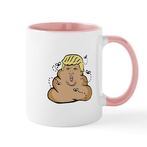 White/Pink Inside - Poop Donald Trump Mugs