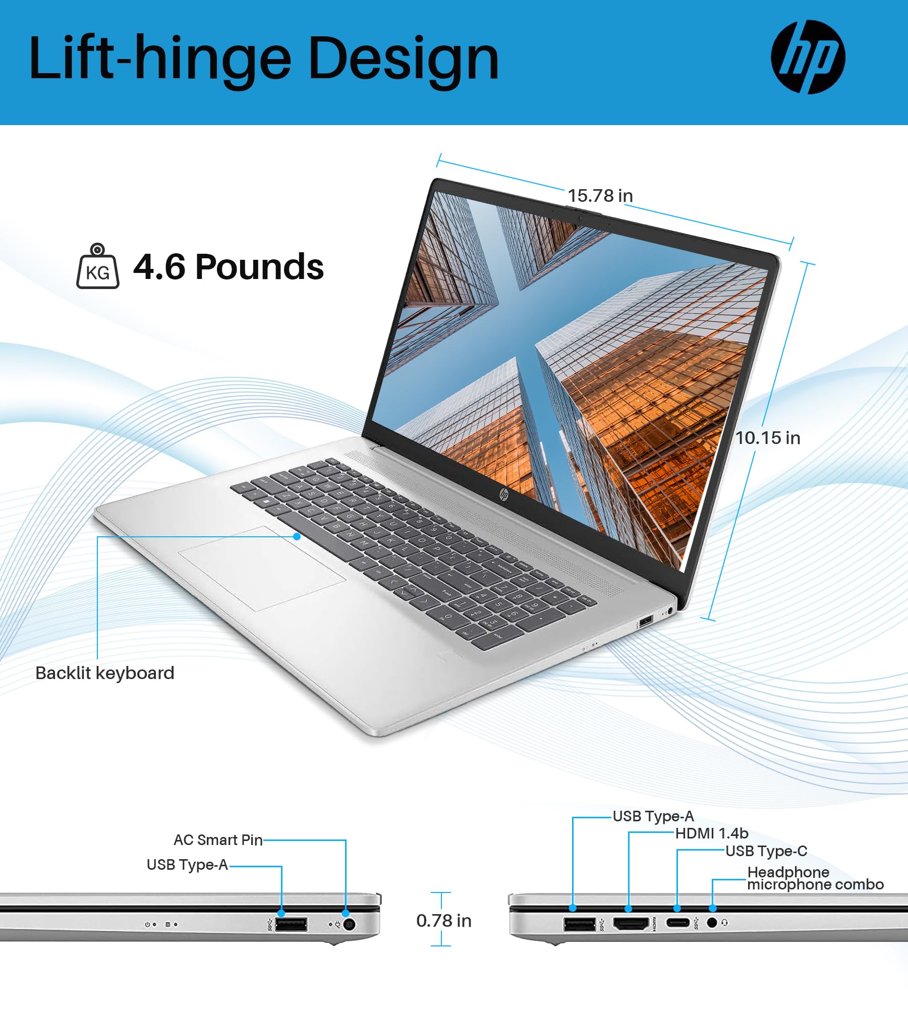 HP 17.3 Inch FHD Business Laptop - Intel Core i5 1335U 10-Core Processor (Up to 4.6GHz), 32GB RAM, 1TB SSD, Iris Xe Graphics, Wi-Fi 6, Backlit Keyboard, Windows 11 - Perfect for Office Work, Remote Jobs & Productivity Tasks