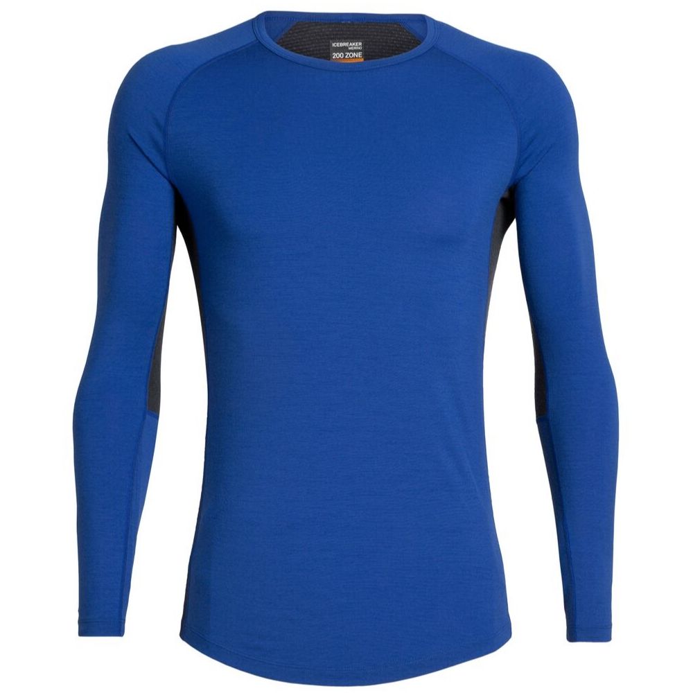Icebreaker Men's 200 Zone Merino Wool Thermal Base Layer Top - Midnight Navy | Warm Winter Underwear for Hiking, Skiing & Outdoor Activities