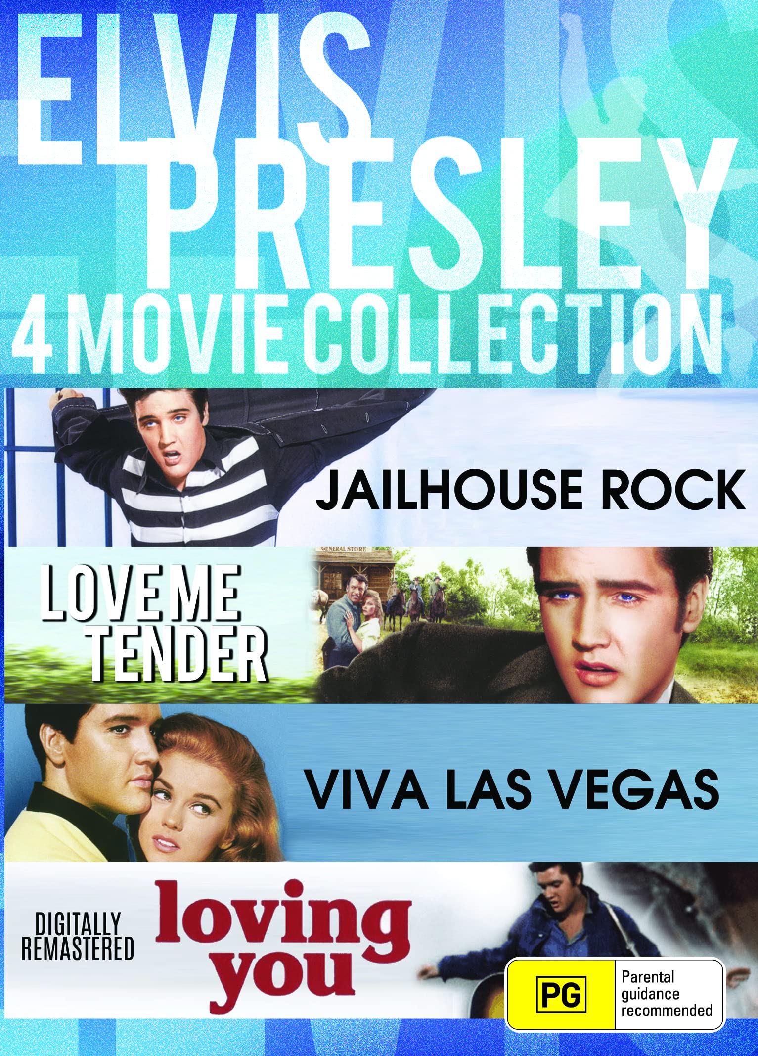 Elvis Presley 4-Movie DVD Collection - Jailhouse Rock, Love Me Tender, Viva Las Vegas & Loving You - Classic Films for Music Lovers & Movie Nights