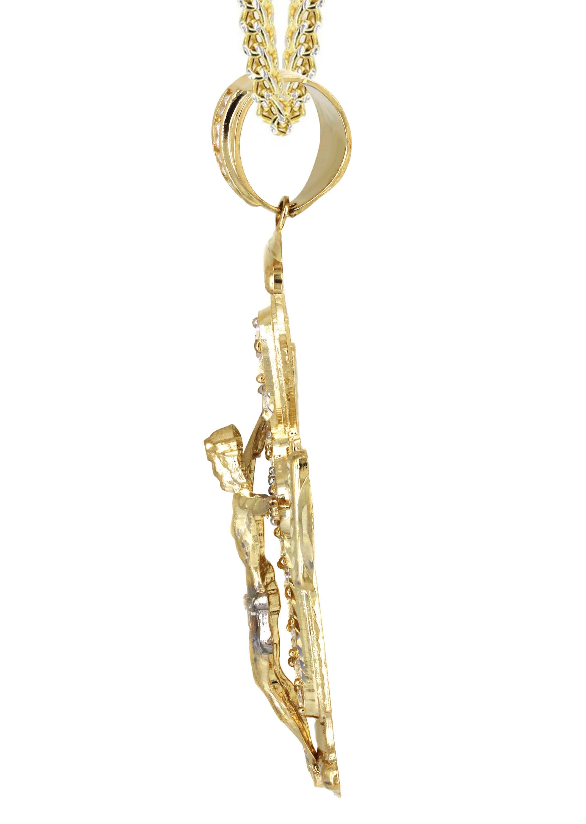 10K Yellow Gold Cross Crucifix Necklace for Women & Men - 26.4 Grams Solid Gold Religious Jewelry - Perfect for Baptism, First Communion, Confirmation & Daily Wear