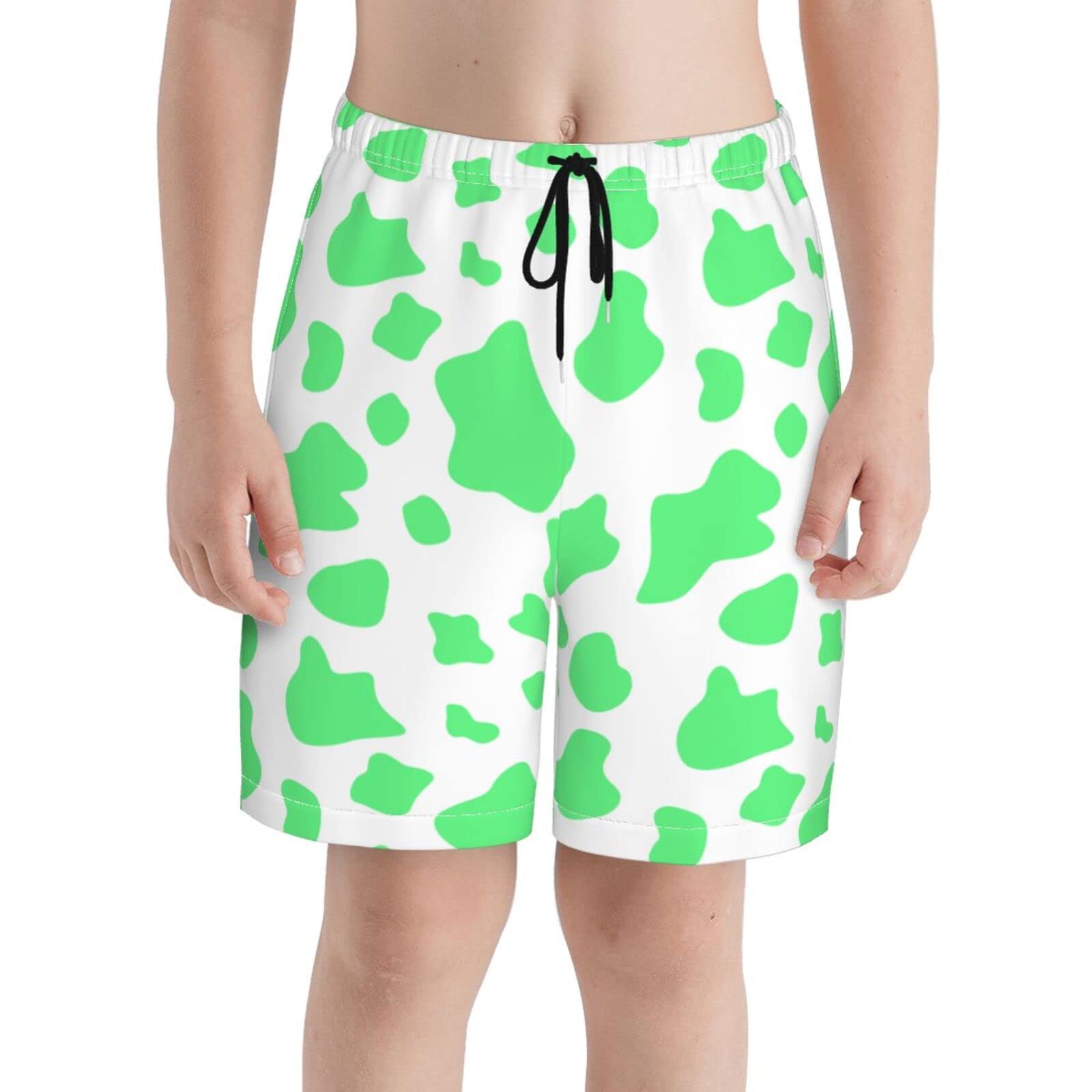**KS-QON BENG Boys' Quick Dry Swim Trunks - Breathable Beach Shorts with Pockets & Drawstring Waist - Perfect for Swimming, Surfing, and Summer Outdoor Activities**