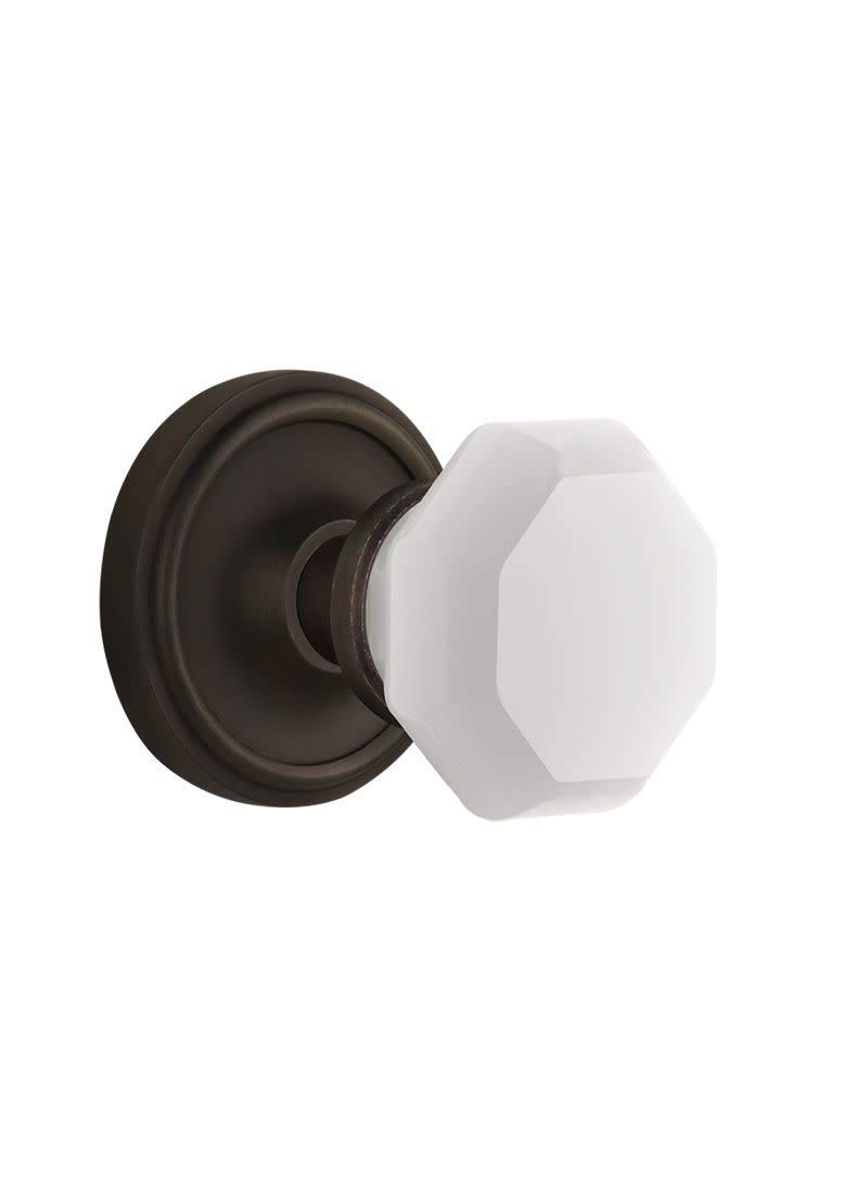 Nostalgic Warehouse 747974 Classic Rosette Waldorf White Milk Glass Knob - 2.75