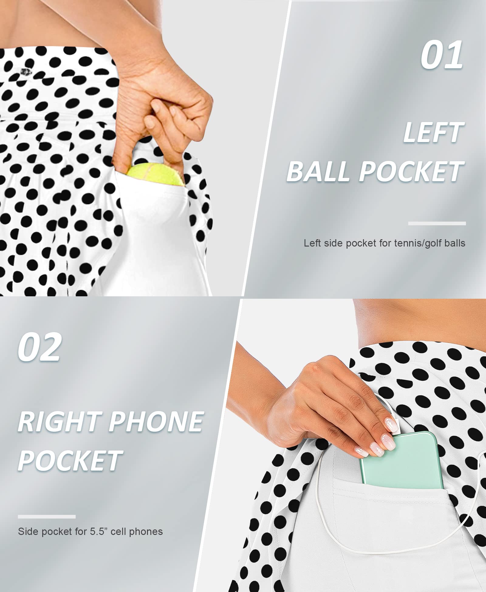 **Women's High Waisted Pleated Tennis Skirts with Pockets - Athletic Golf Skorts for Running, Workout & Sports - Comfortable & Stylish Activewear for Tennis, Golf & Gym**