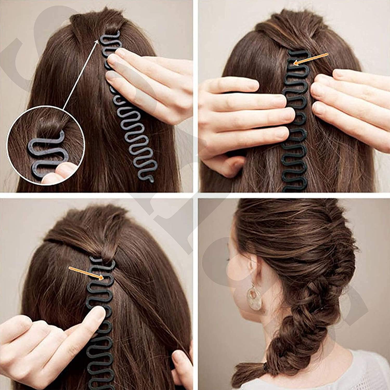 French Choti Braid Maker Hair Styling Clip - 2 Pack Black Hair Clips for Perfect Braids | Ideal for French Braids, Dutch Braids & Updos | Great for Salon, Wedding & Everyday Hairstyling