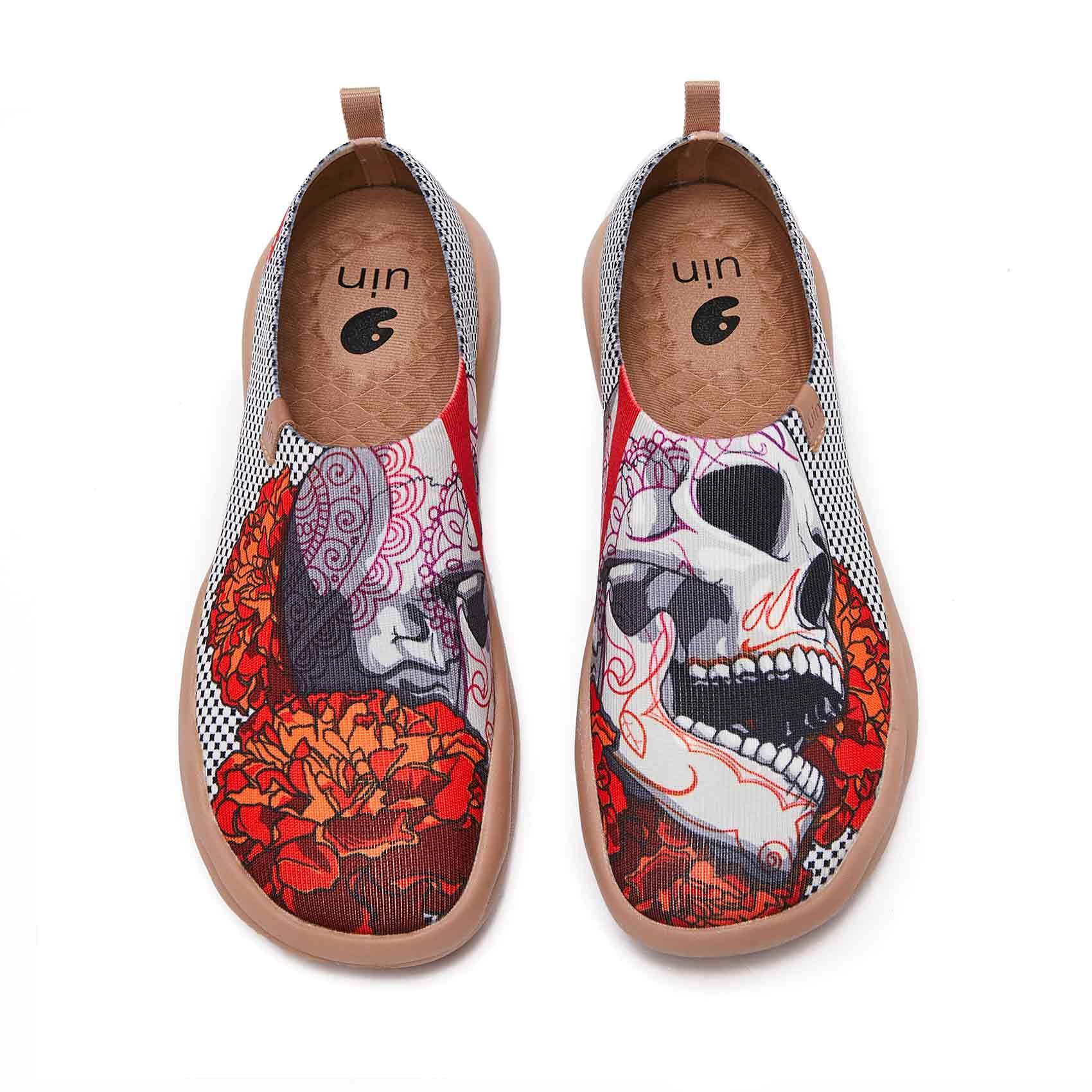 UIN Women's Art Painted Slip-On Travel Shoes | Lightweight Knit Loafers | Comfortable Casual Sneakers | Toledo Ⅱ | Perfect for Walking, Travel & Daily Wear