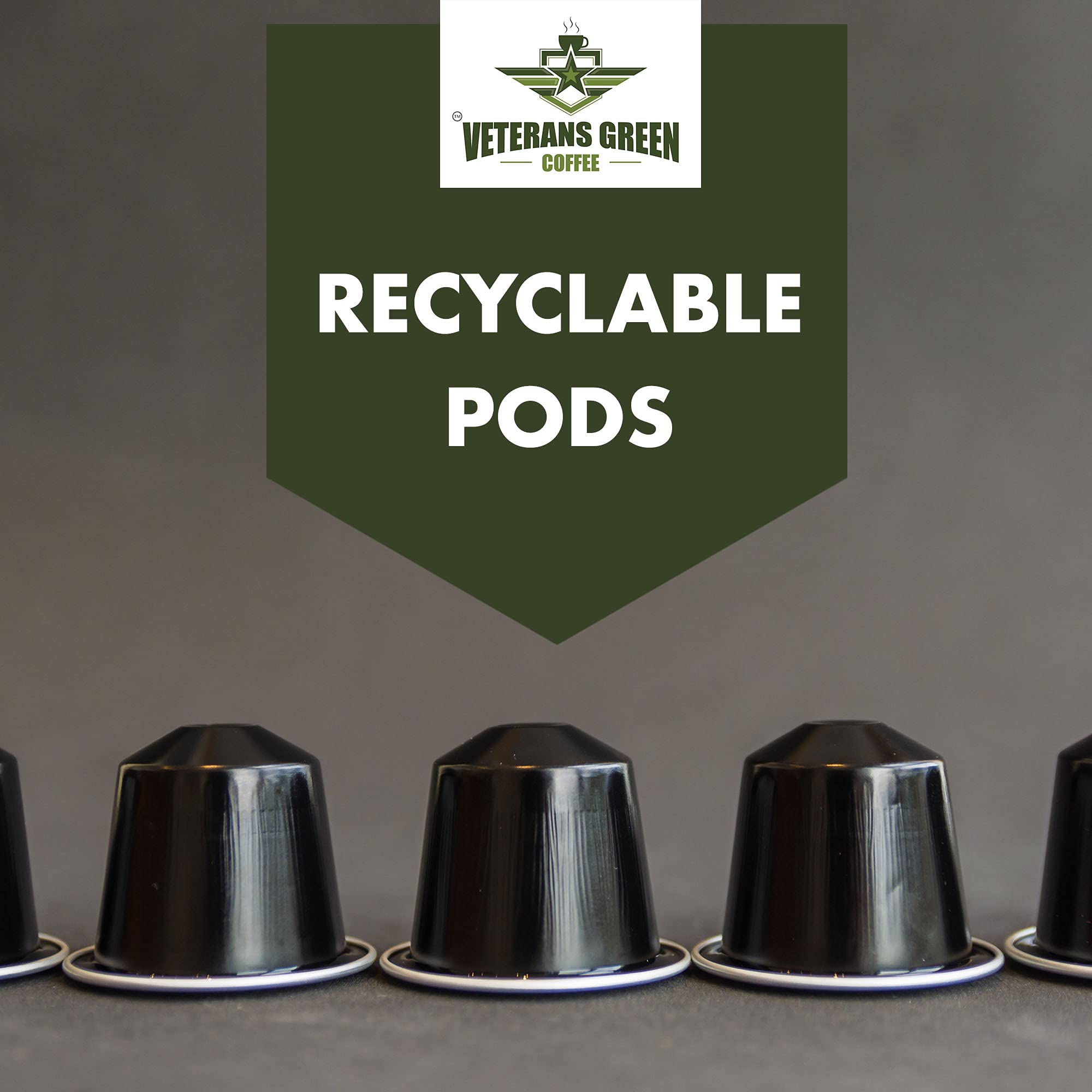 Veterans Green Coffee - Medium Roast Arabica Robusta Blend K-Cup Pods (12 Count) | Premium Coffee for Keurig Brewers | Perfect for Home, Office & Gifting