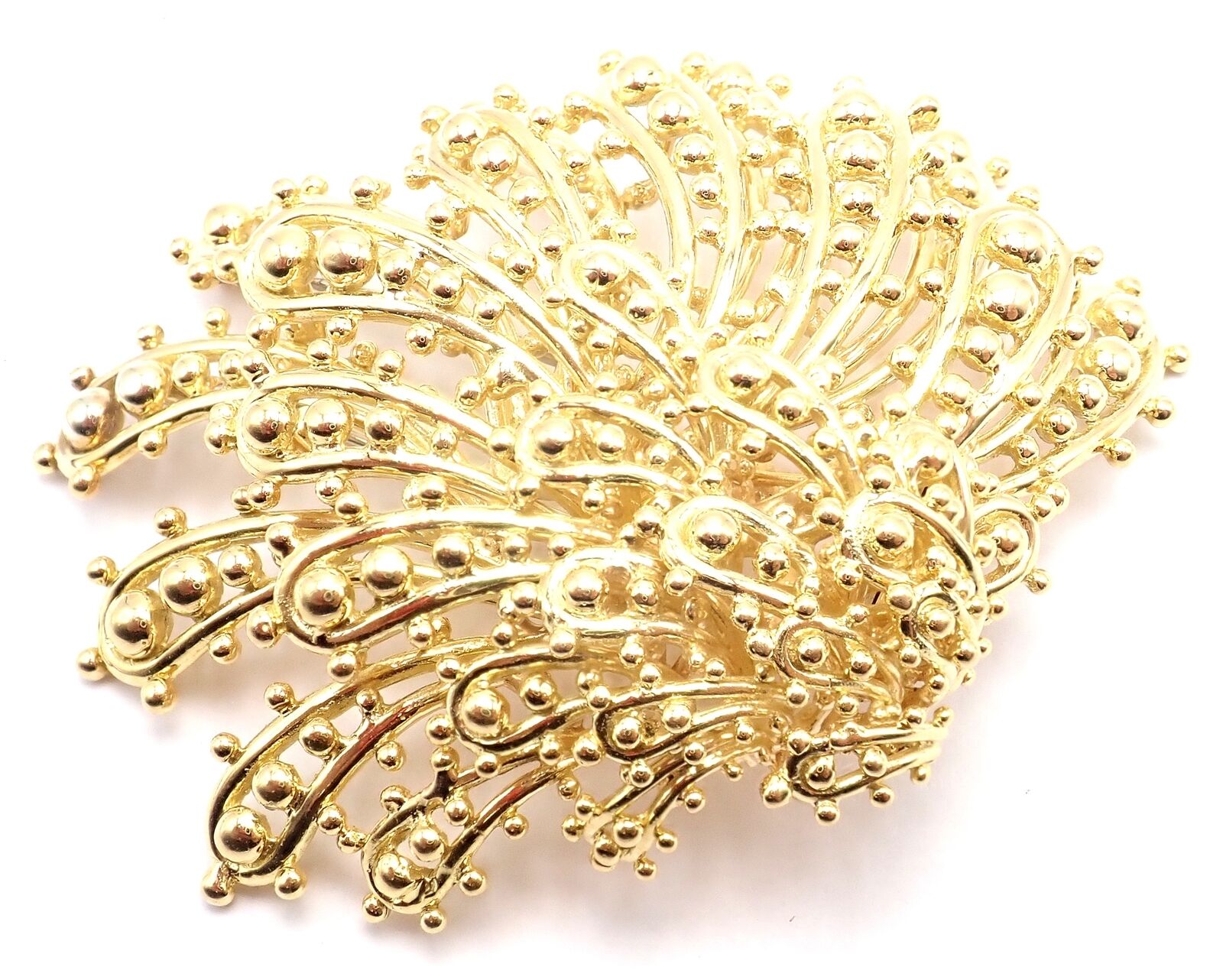 Authentic David Webb 18k Yellow Gold Large Brooch Pin - Vintage Luxury Jewelry for Women - Perfect for Special Occasions & Gift Giving