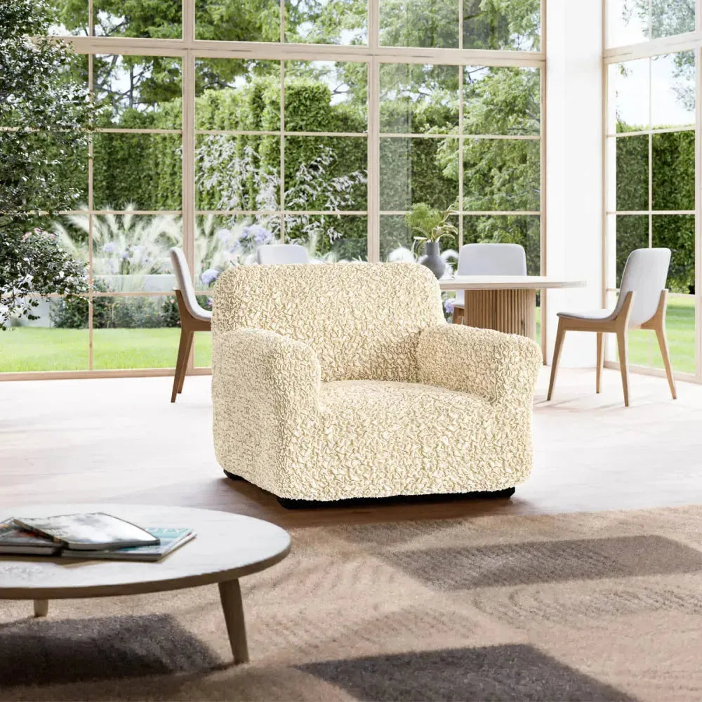 Fuco Cotton Armchair Slipcover - Soft, Washable Furniture Protector for Living Room, Bedroom & Office Use