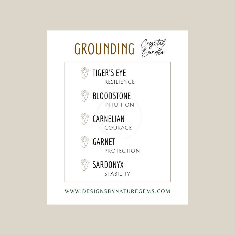 Natural Grounding Crystals Bundle - Healing Stones Set for Energy Balance, Stress Relief & Chakra Alignment | Perfect for Meditation, Yoga & Spiritual Healing Practices