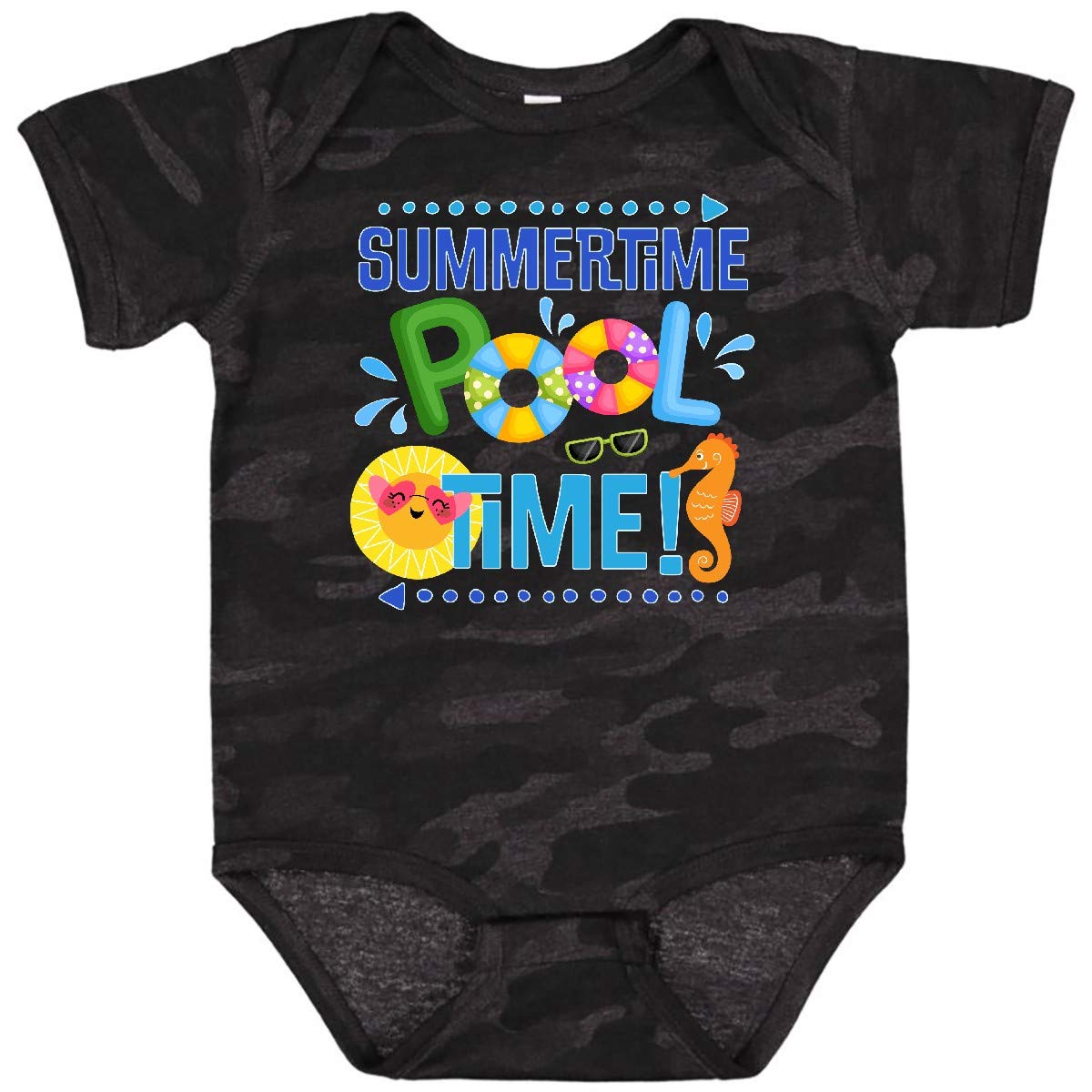 Inktastic Summer Vacation Pool Time Swimming Baby Bodysuit - Cute Swim Outfit for Infants & Toddlers - Perfect for Beach, Pool Parties & Family Vacations