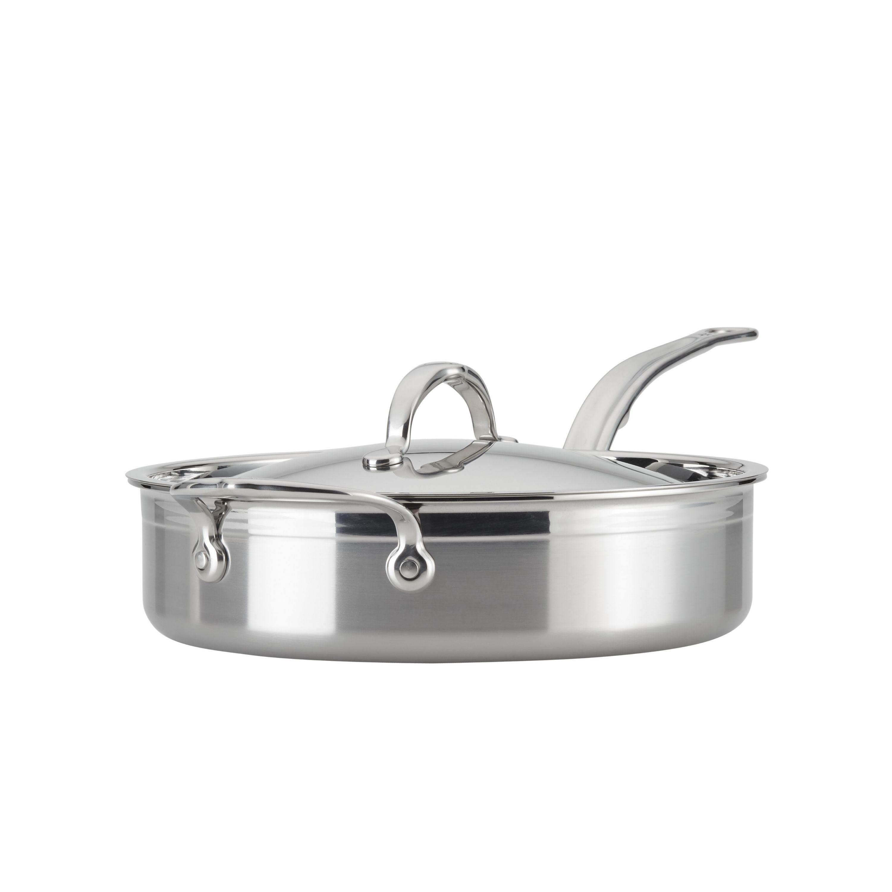 Hestan Probond Nonstick Covered Saute Pan with Helper Handle - Premium Cookware for Home Chefs & Professional Kitchens - Perfect for Searing, Frying & Sauteing Vegetables, Meats & More