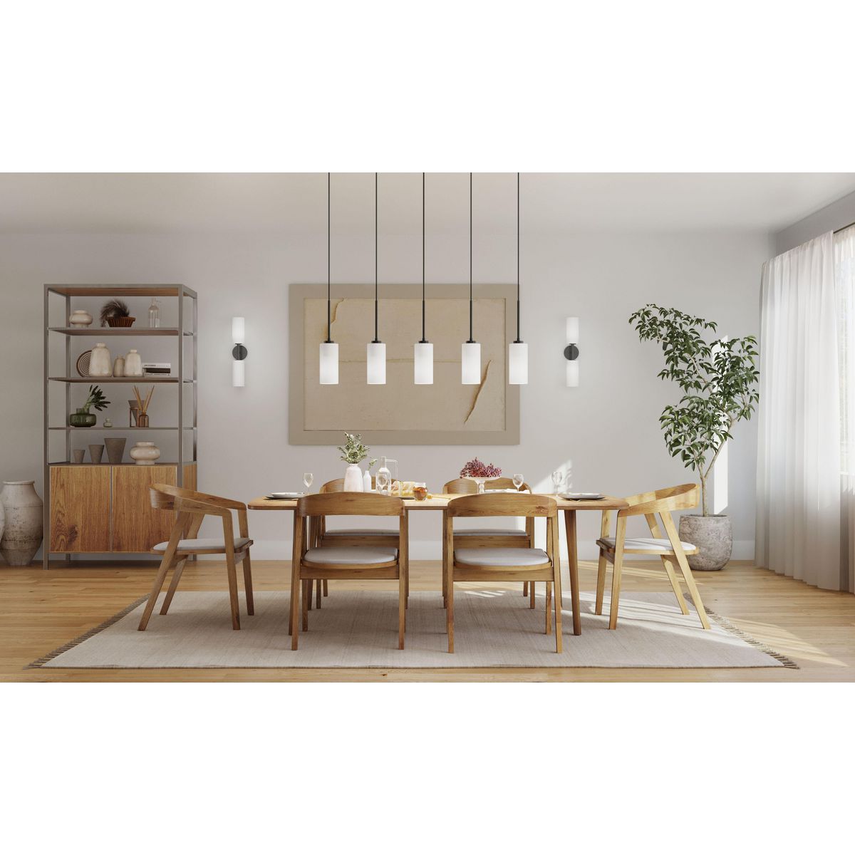 Cofield Collection Modern One Light Pendant - Sleek Hanging Light Fixture for Kitchen Island, Dining Room & Bedroom Decor
