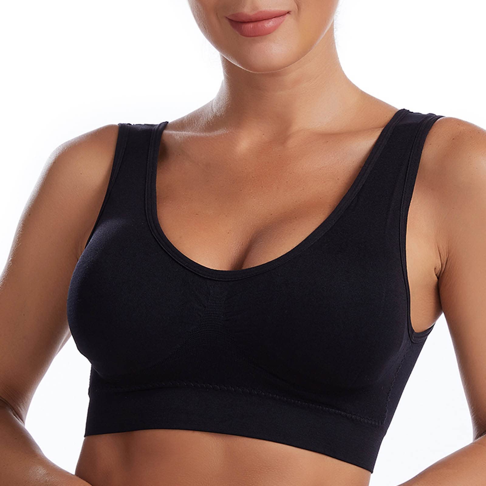 **Plus Size Women's Sports Bra - Seamless Workout & Yoga Bras - Comfortable No Underwire Athletic Bra for Gym, Running & Fitness - Padded Support for High-Impact Activities**