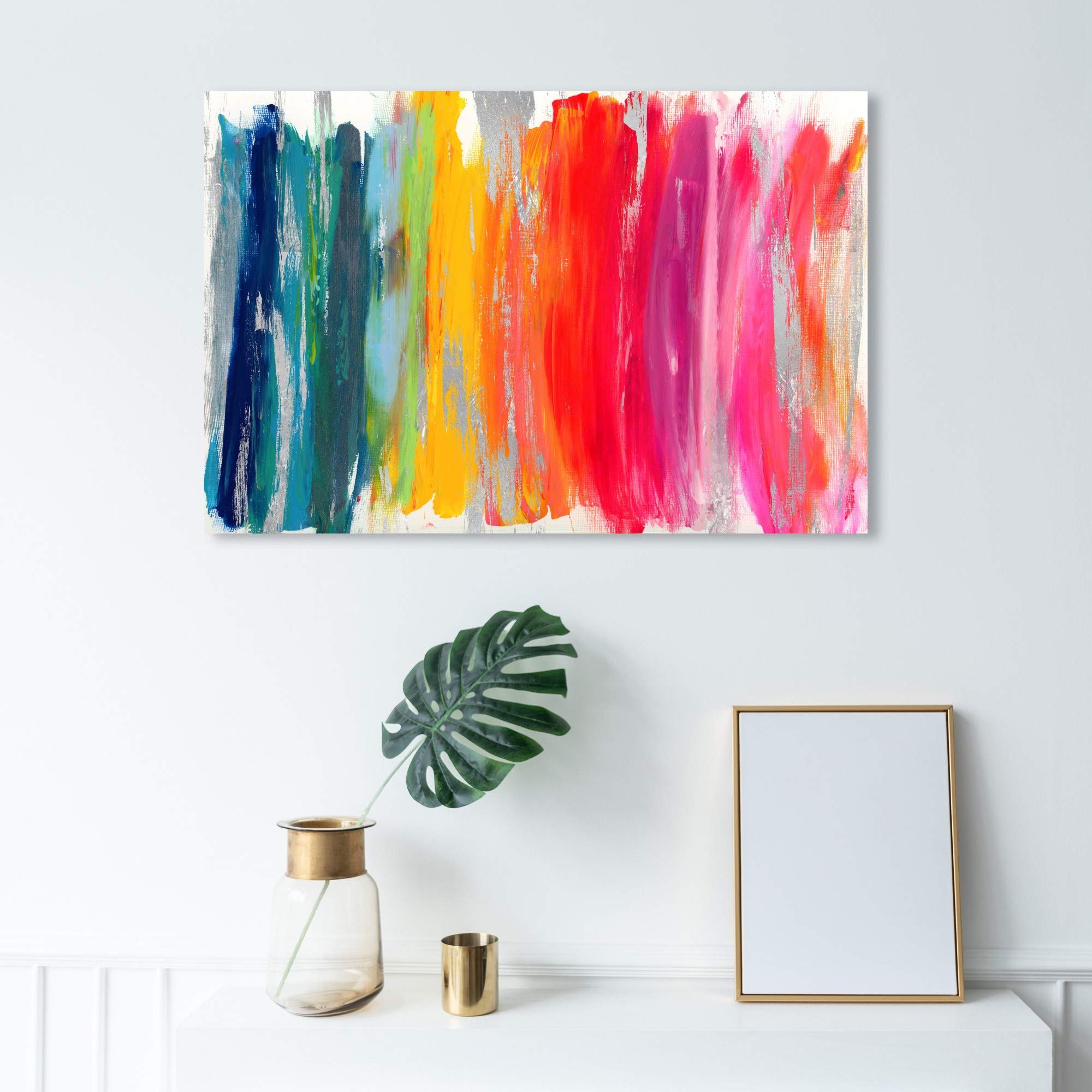 Wynwood Studio Abstract Wall Art Canvas Print 'Sunday Funday' - Modern Blue & Yellow Painting for Home Décor, 24x16 Inches - Perfect for Living Room, Bedroom & Office Wall Decor